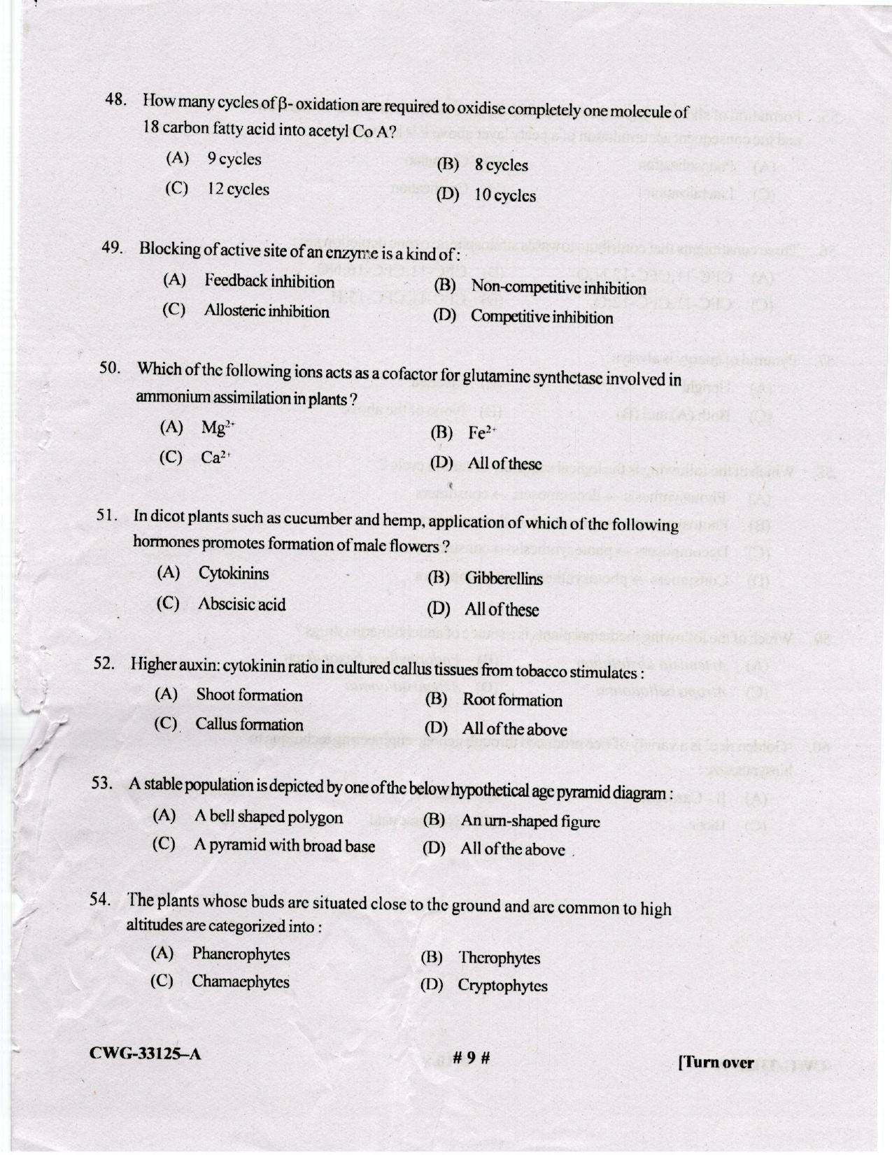KUET 2023 M.Sc. Botany Question Paper - Page 57