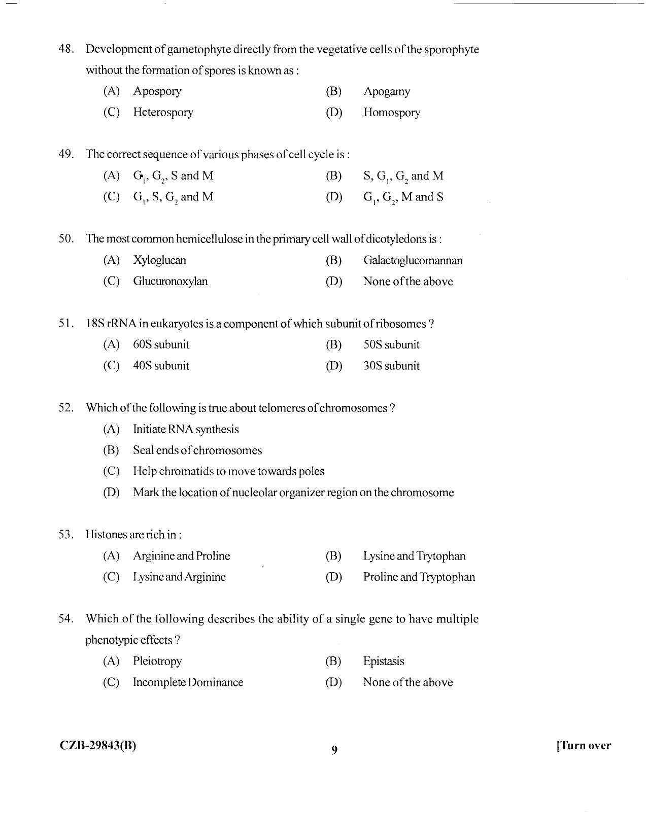 KUET 2023 M.Sc. Botany Question Paper - Page 91