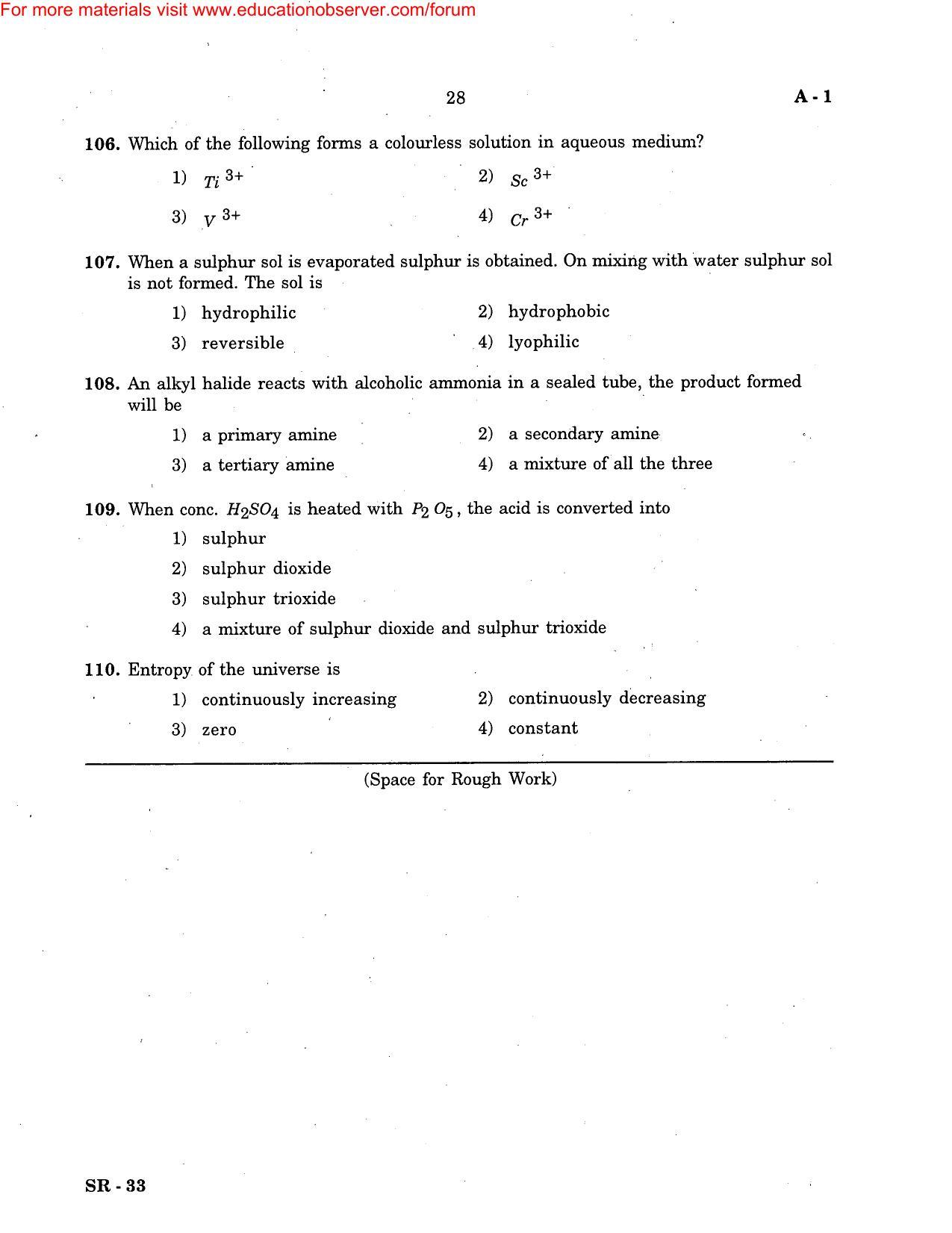 KEAM Paper I 2007 Question Paper - Page 28