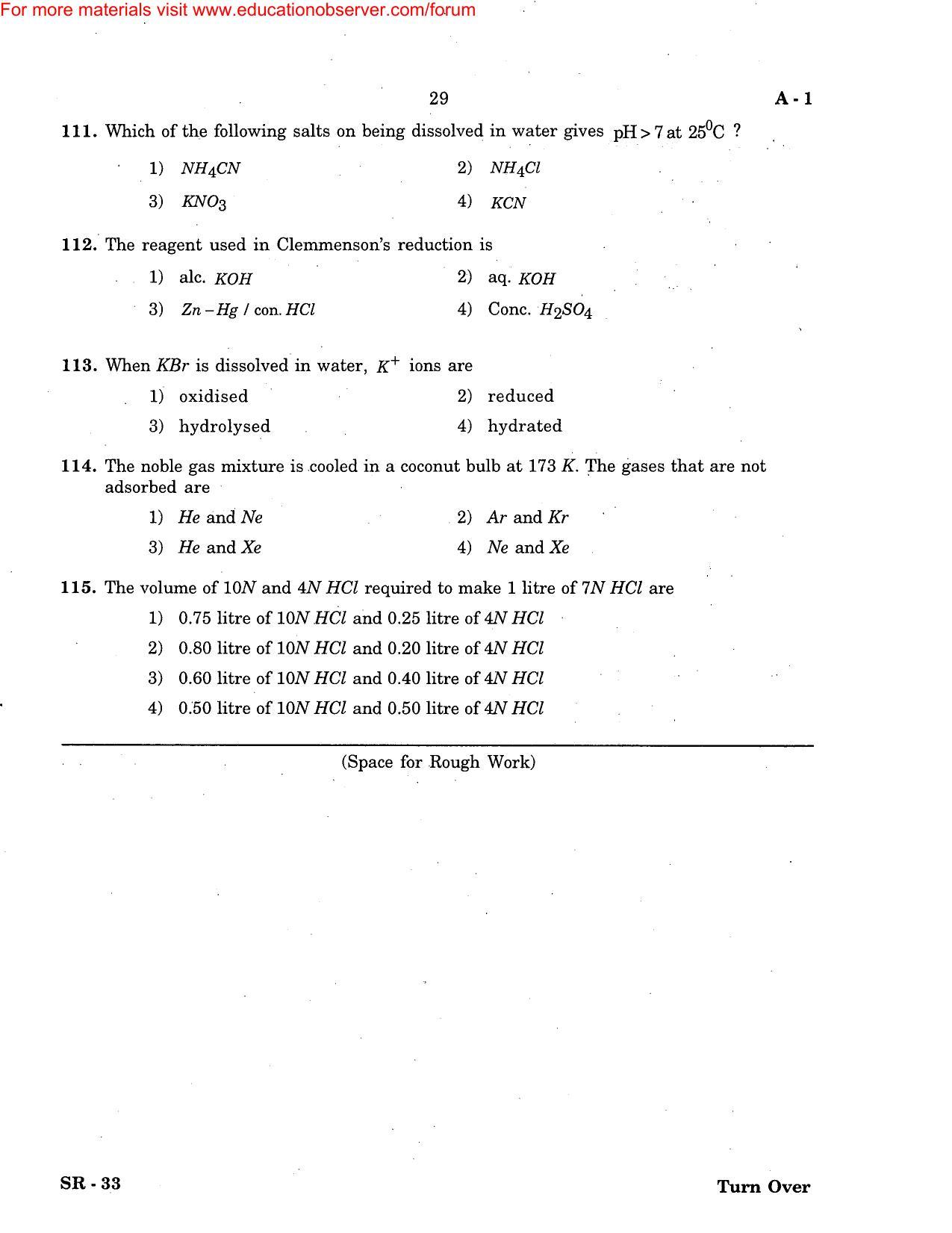 KEAM Paper I 2007 Question Paper - Page 29