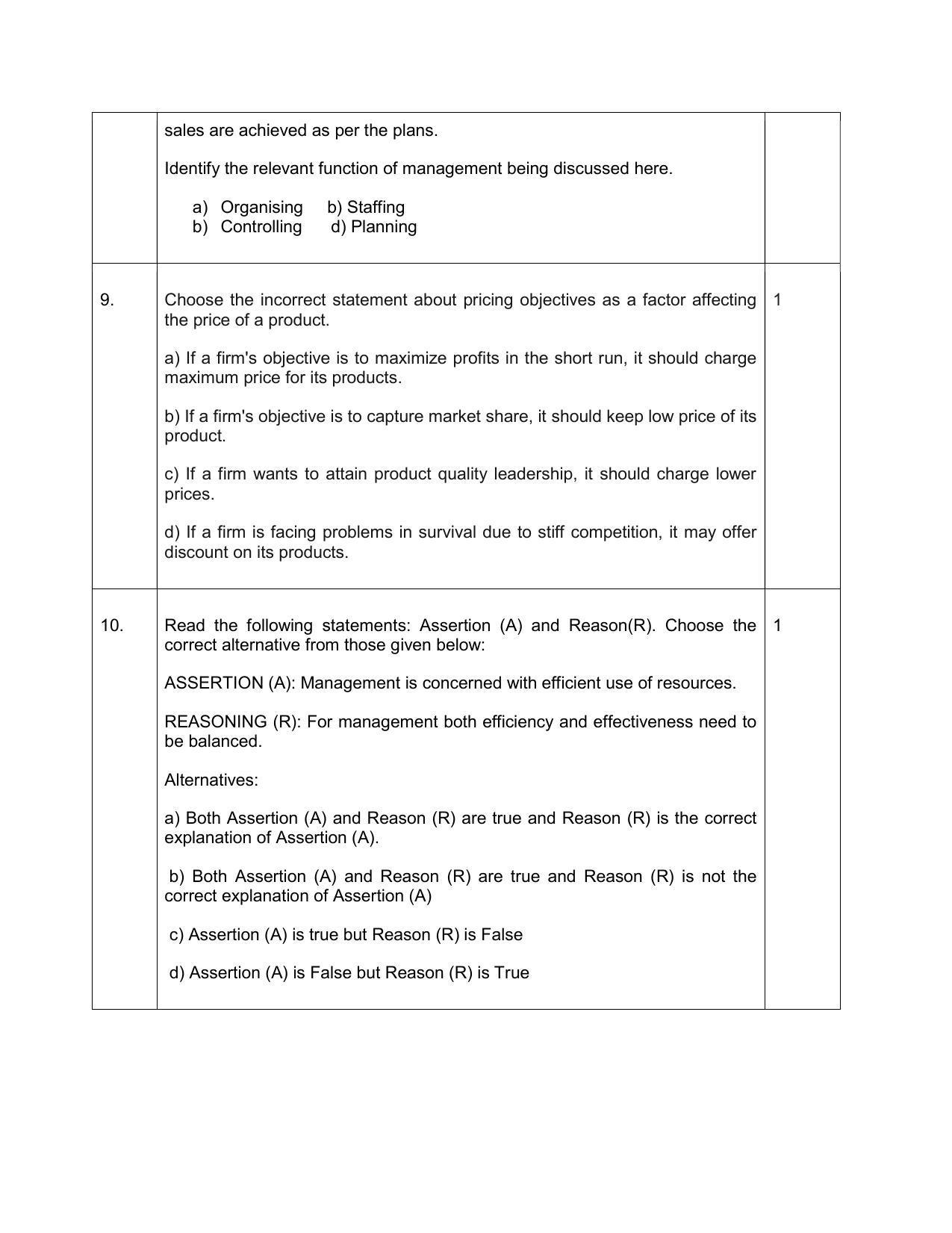 CBSE Class 12 Business Studies Sample Paper 2024 - Page 4