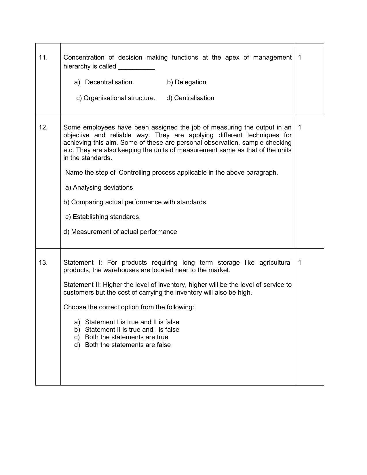 CBSE Class 12 Business Studies Sample Paper 2024 - Page 5