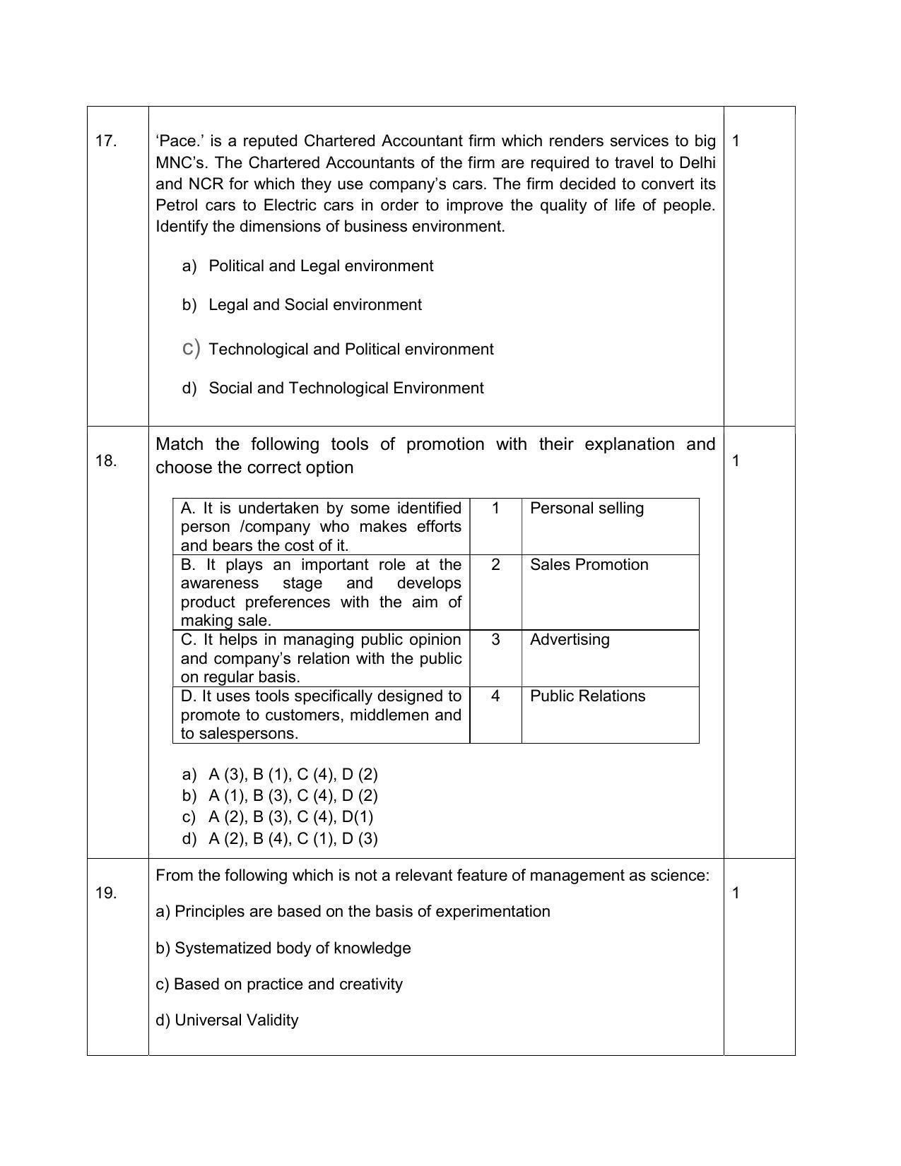 CBSE Class 12 Business Studies Sample Paper 2024 - Page 7
