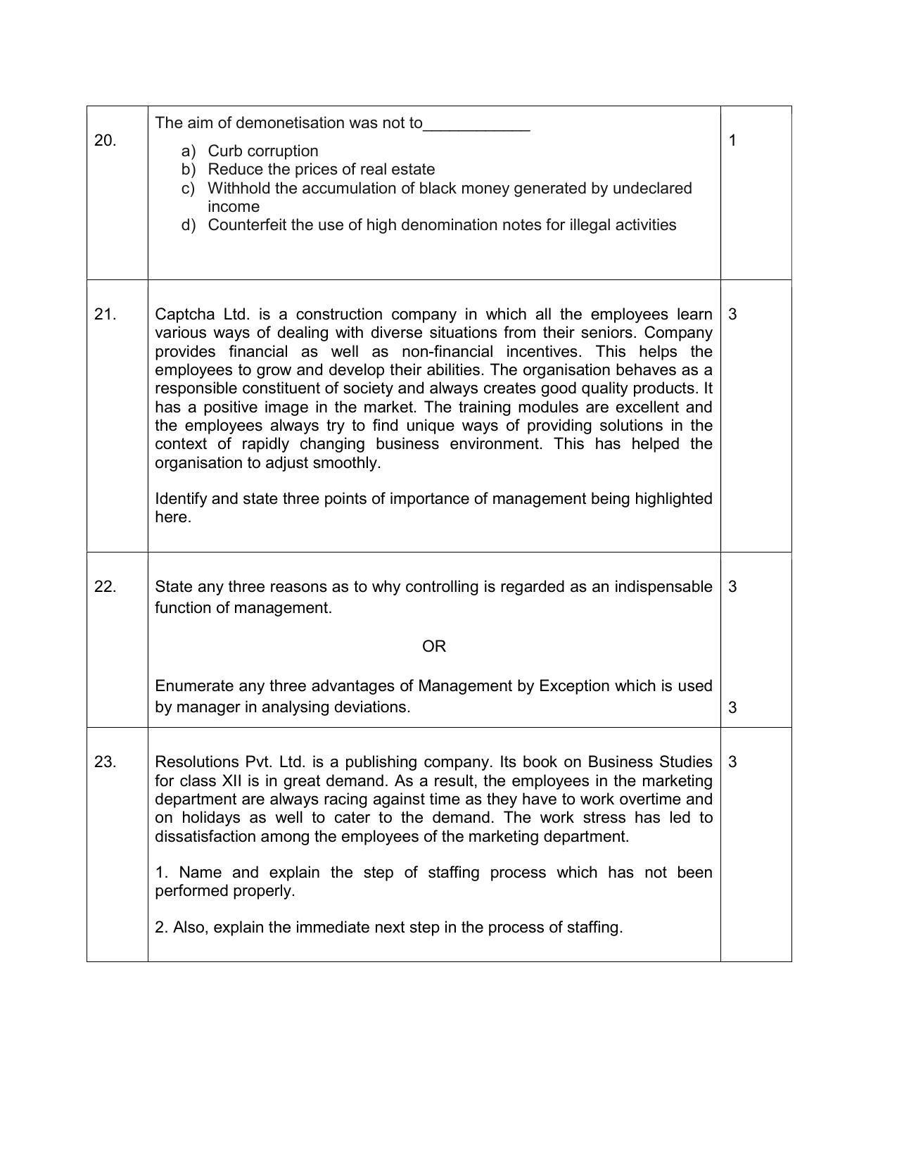 CBSE Class 12 Business Studies Sample Paper 2024 - Page 8