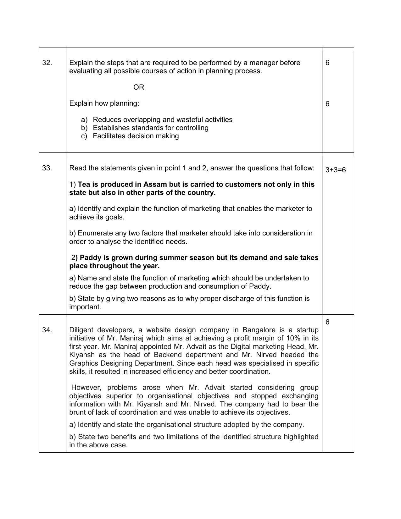 CBSE Class 12 Business Studies Sample Paper 2024 - Page 11