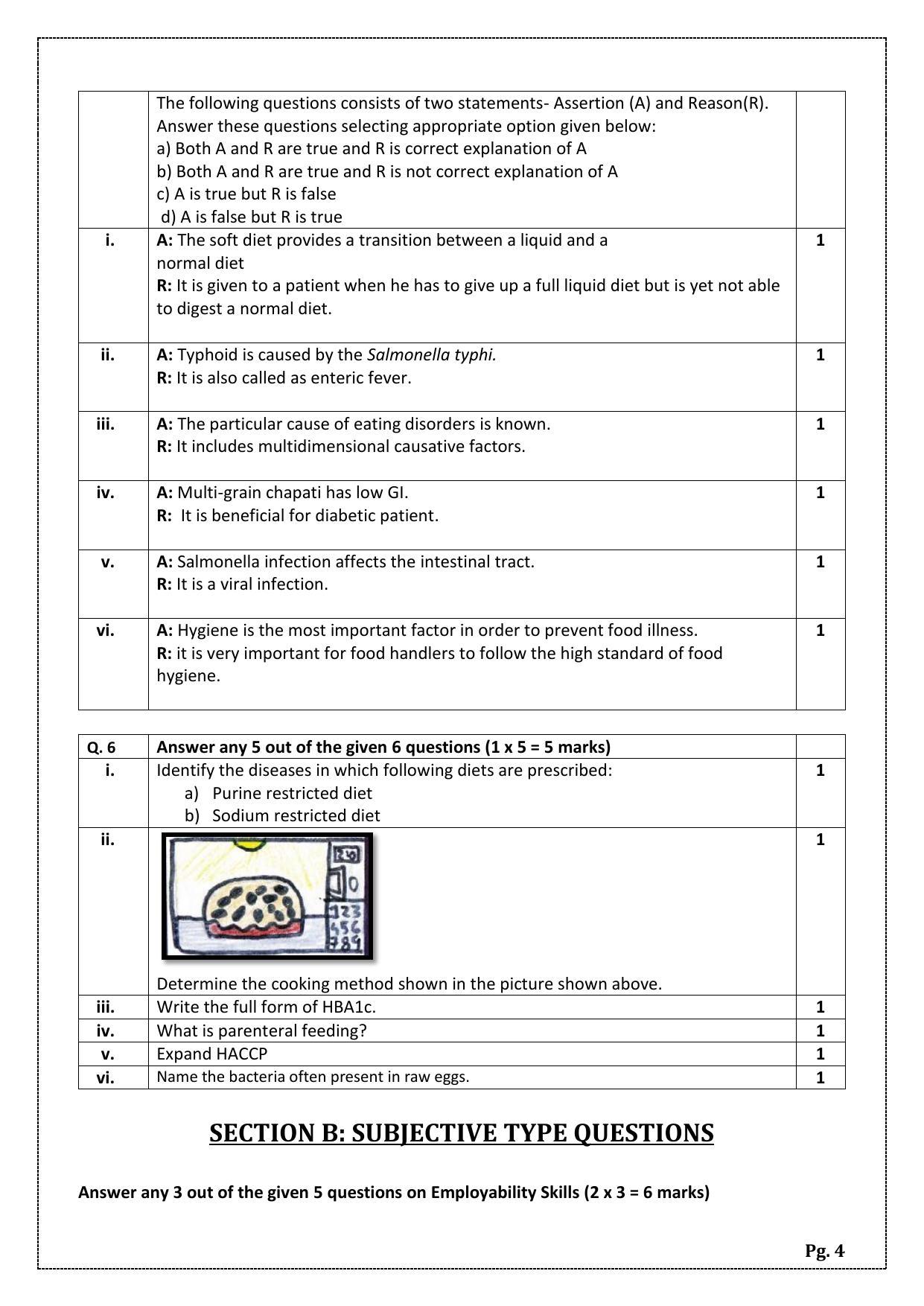 CBSE Class 10 Food Nutrition & Dietetics (Skill Education) Sample Papers 2023 - Page 4