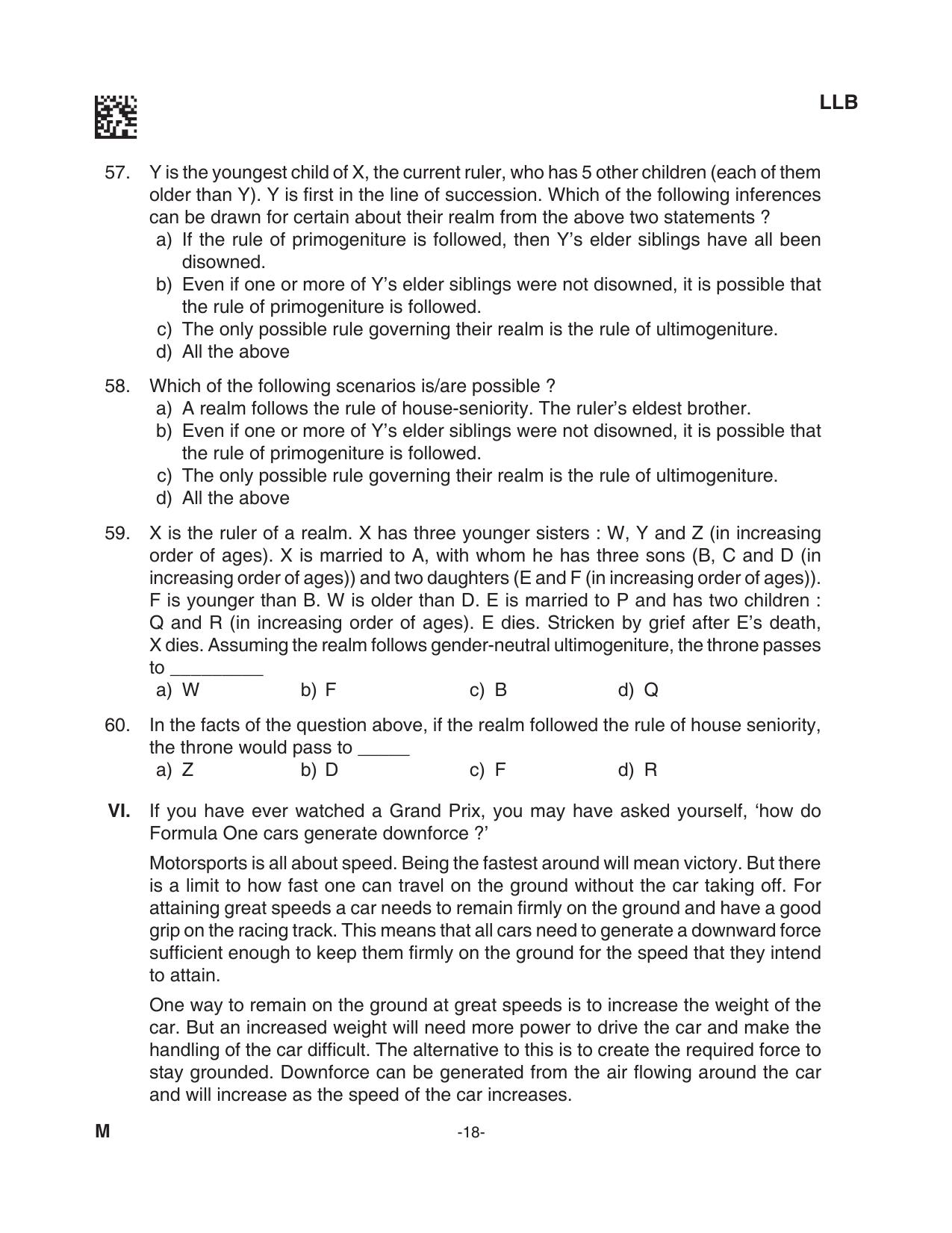 AILET 2023 Question Paper for BA LLB - Page 18