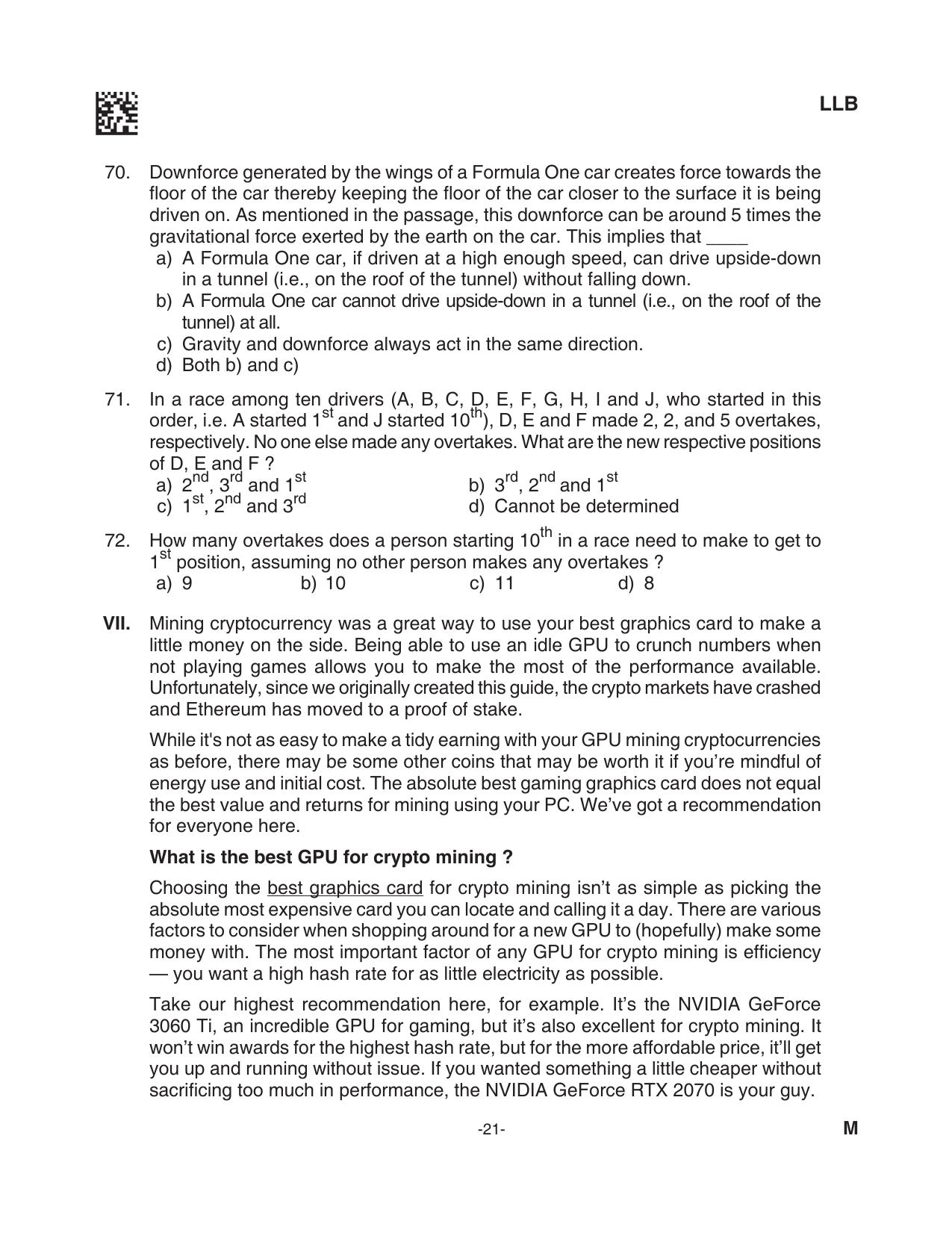 AILET 2023 Question Paper for BA LLB - Page 21