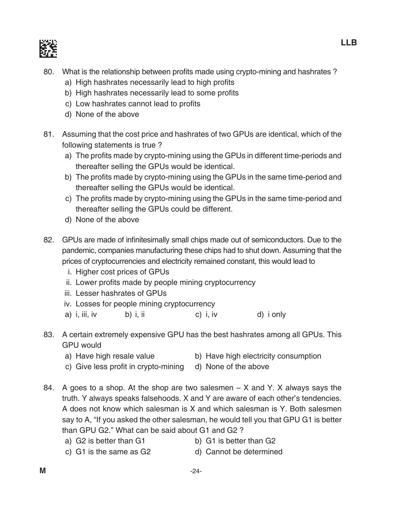 AILET 2023 Question Paper for BA LLB - Page 24