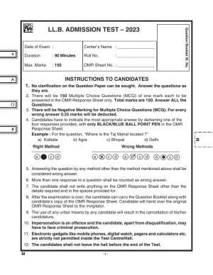 AILET 2023 Question Paper for BA LLB