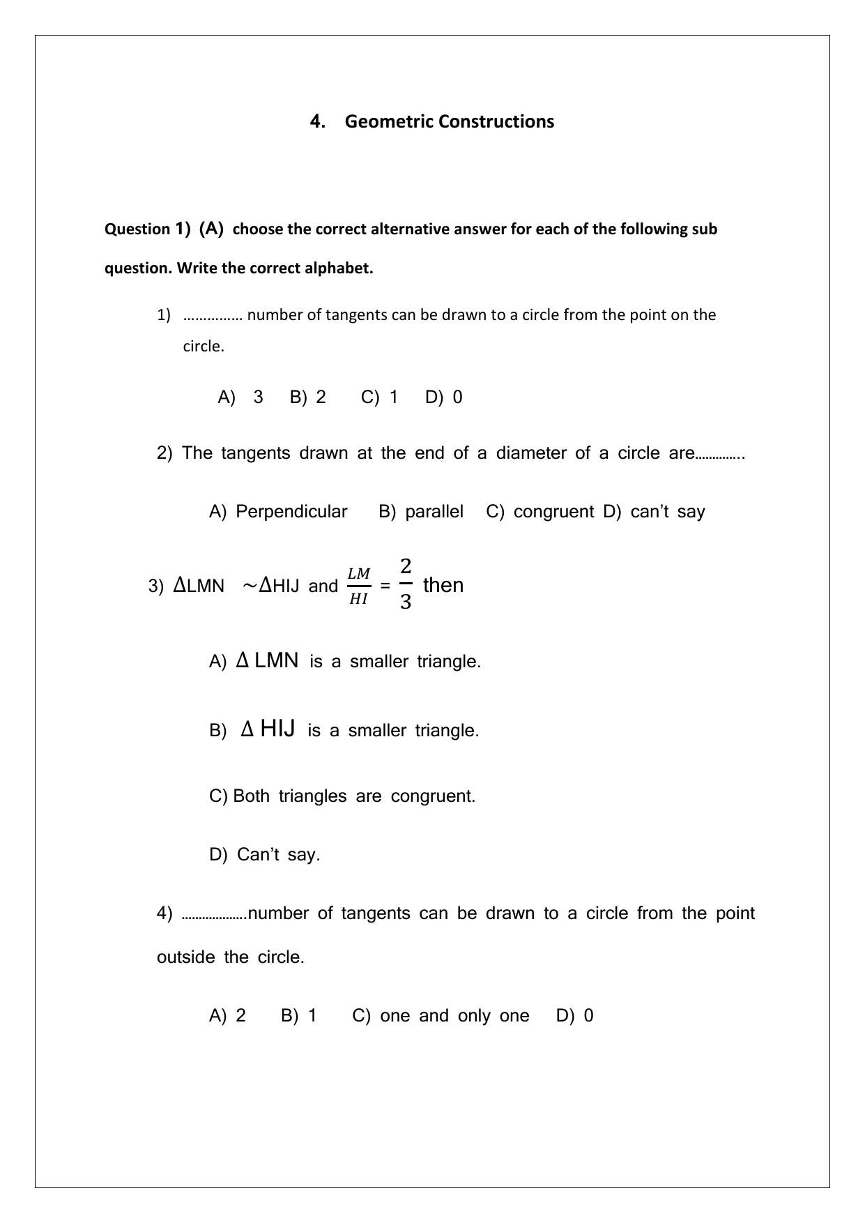 Maharashtra Board Class 10 Mathematics Part II (English Medium) 2023 Question Bank - Page 40