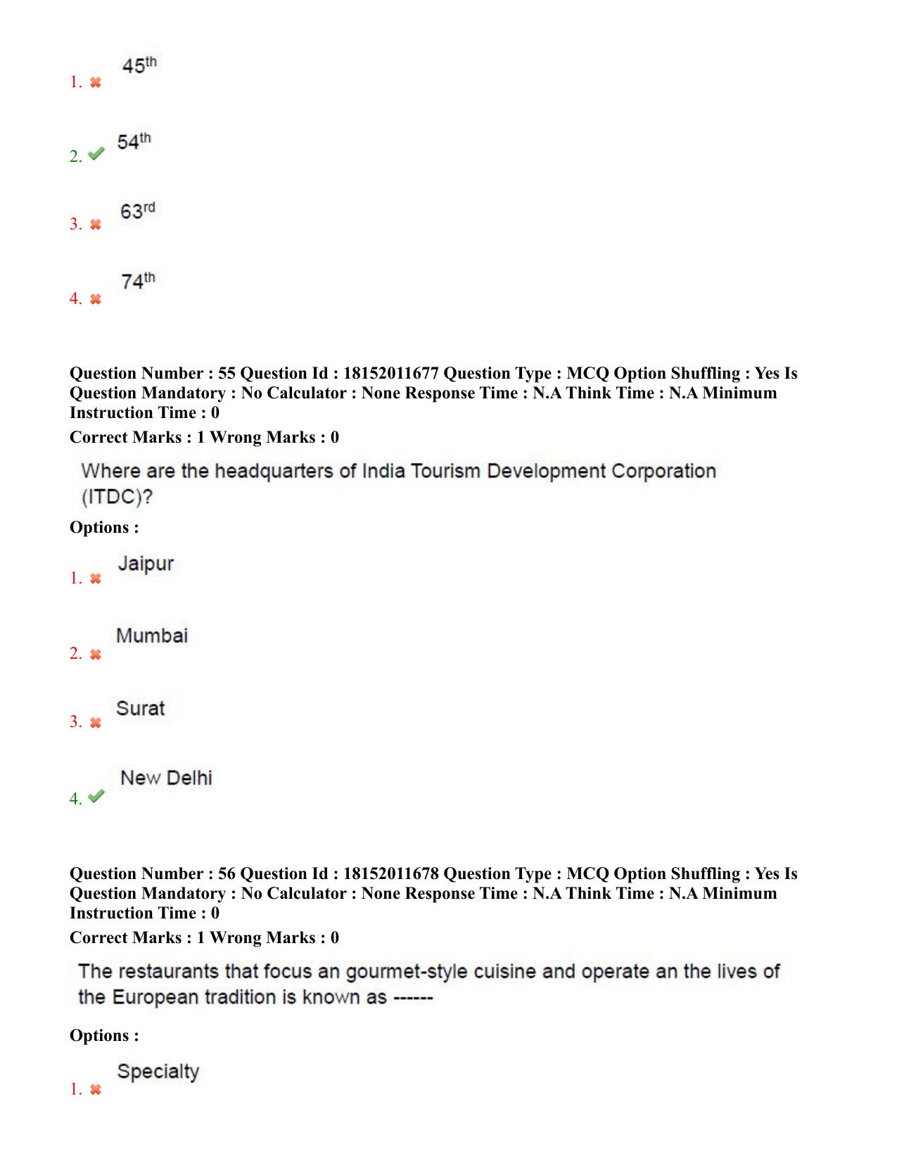 TS CPGET 2023 Master of Tourism Management MTM (Shift 3) Question Paper with Answer Key - Page 29