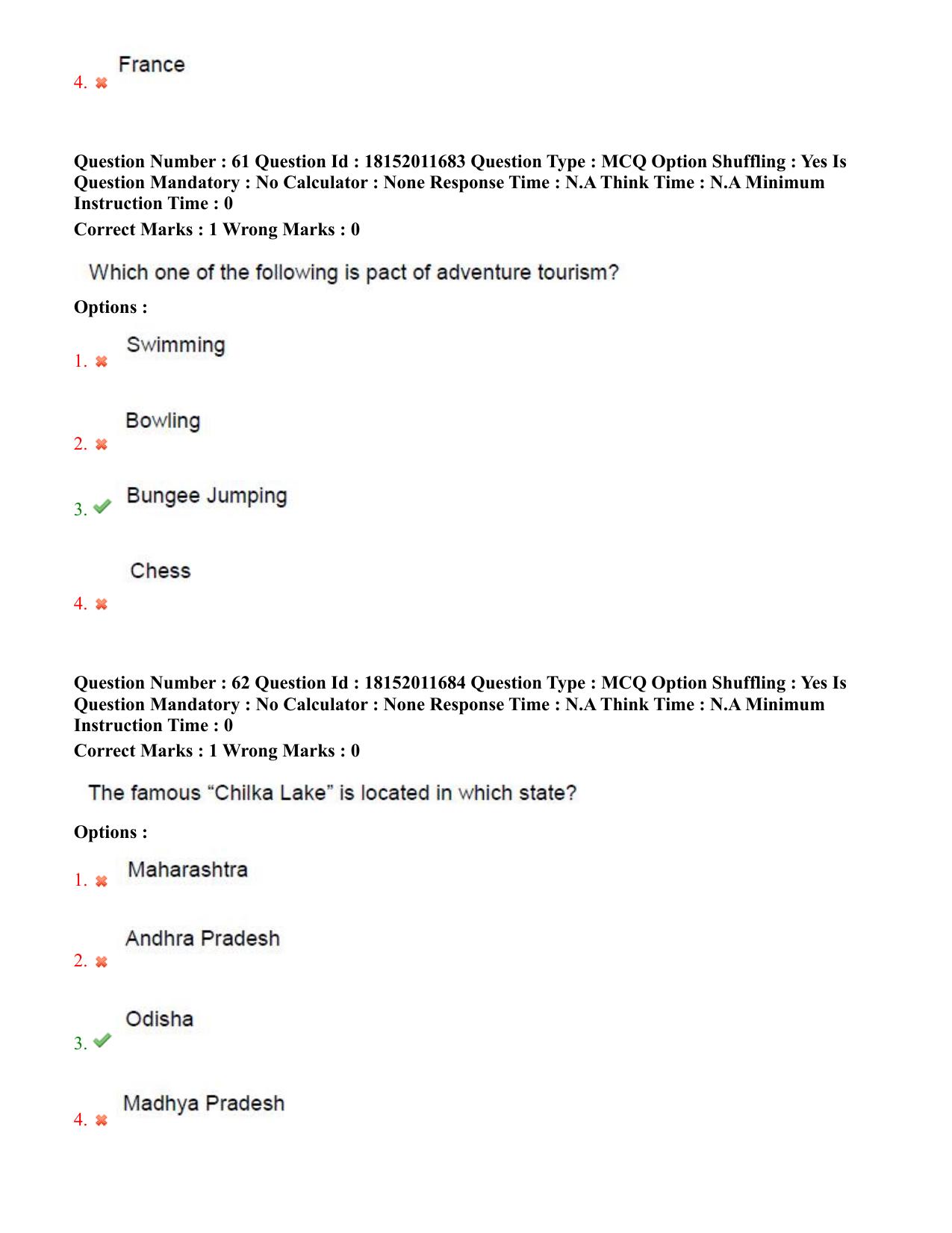 TS CPGET 2023 Master of Tourism Management MTM (Shift 3) Question Paper with Answer Key - Page 32