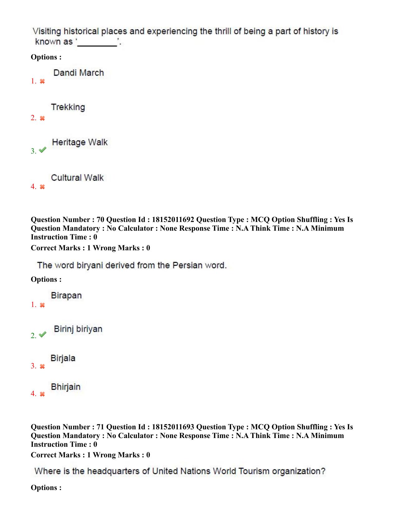 TS CPGET 2023 Master of Tourism Management MTM (Shift 3) Question Paper with Answer Key - Page 36