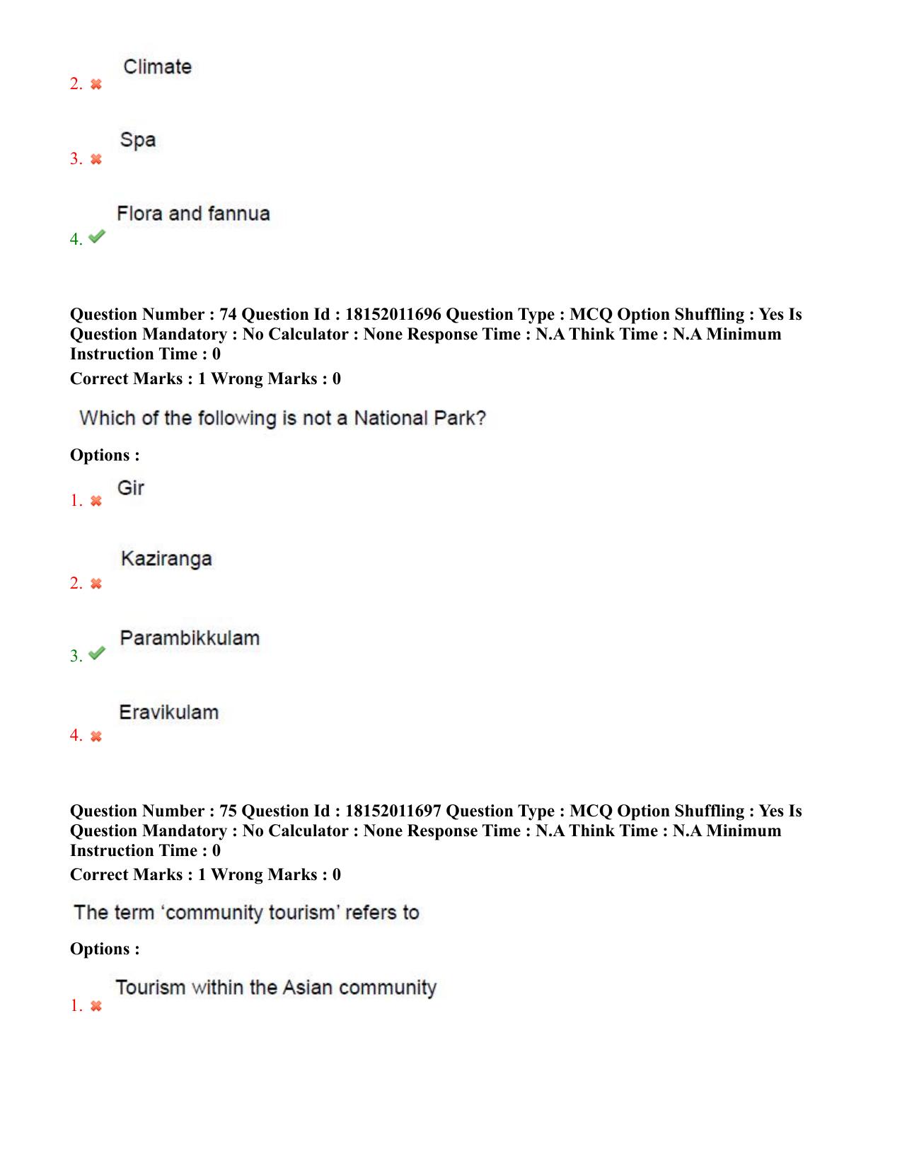 TS CPGET 2023 Master of Tourism Management MTM (Shift 3) Question Paper with Answer Key - Page 38