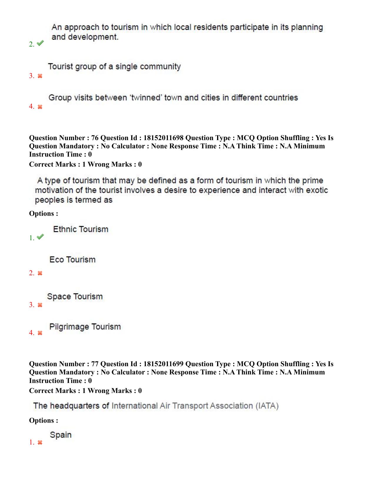 TS CPGET 2023 Master of Tourism Management MTM (Shift 3) Question Paper with Answer Key - Page 39