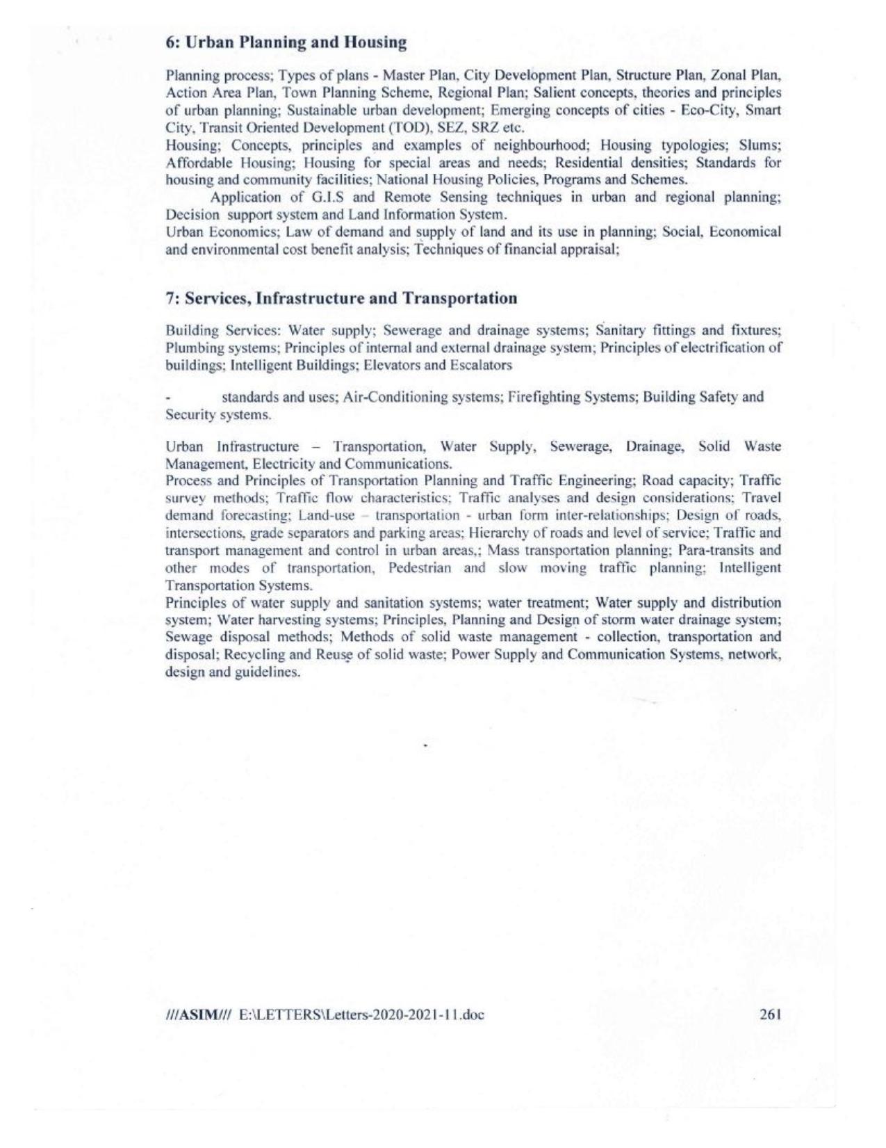AMU Entrance Exam: Master of Planning (Urban & Regional) Syllabus - Page 2