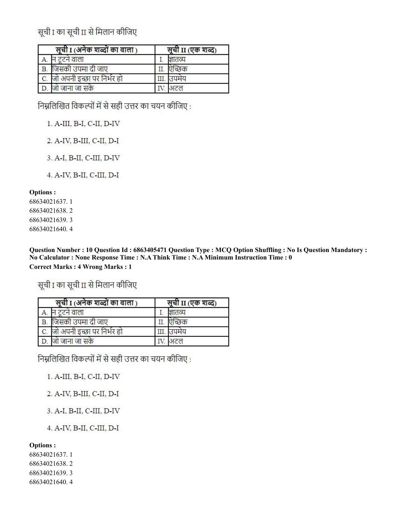 CUET PG 2023: ACQP08 – Hindu Studies (Bilingual) (Hindi) - Shift 3 (05-06-2023) Question Paper - Page 11