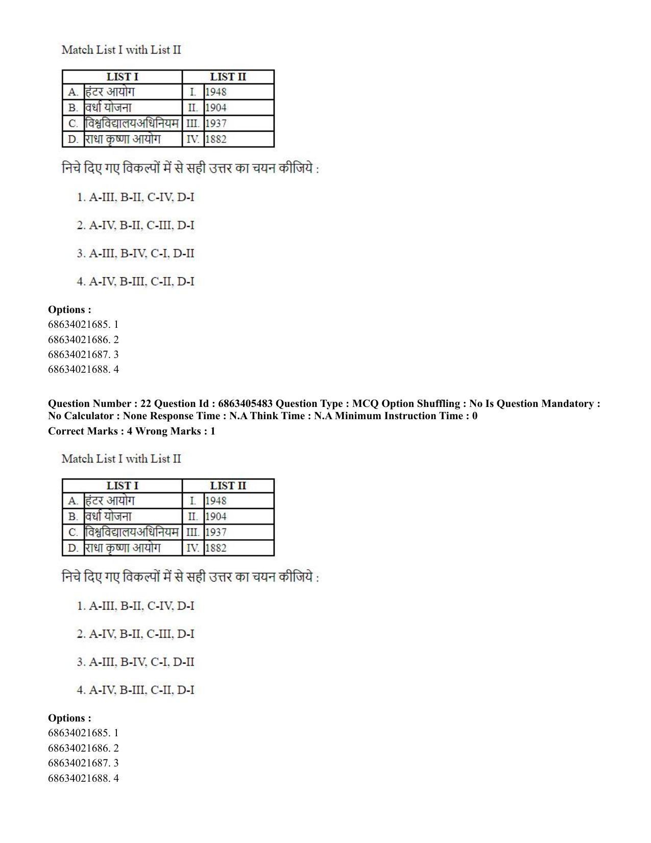CUET PG 2023: ACQP08 – Hindu Studies (Bilingual) (Hindi) - Shift 3 (05-06-2023) Question Paper - Page 23