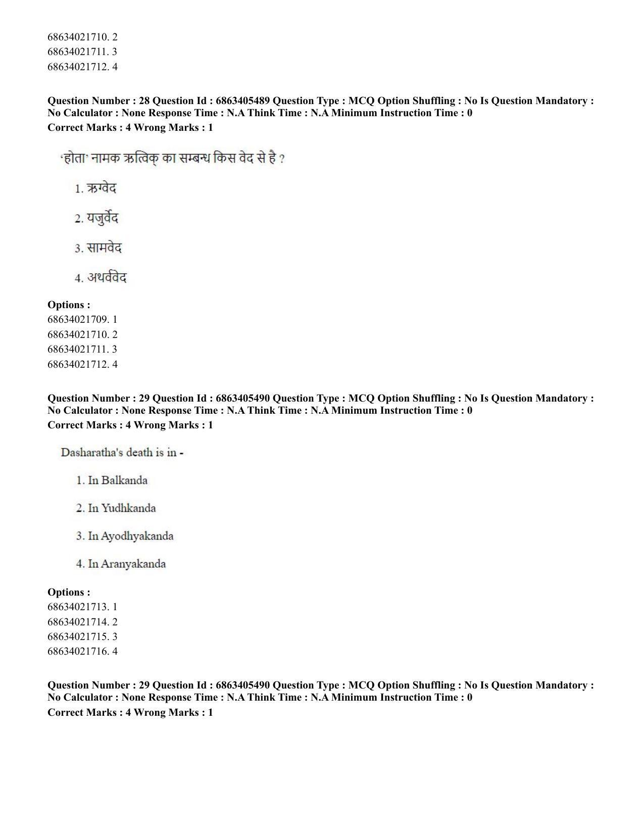 CUET PG 2023: ACQP08 – Hindu Studies (Bilingual) (Hindi) - Shift 3 (05-06-2023) Question Paper - Page 29