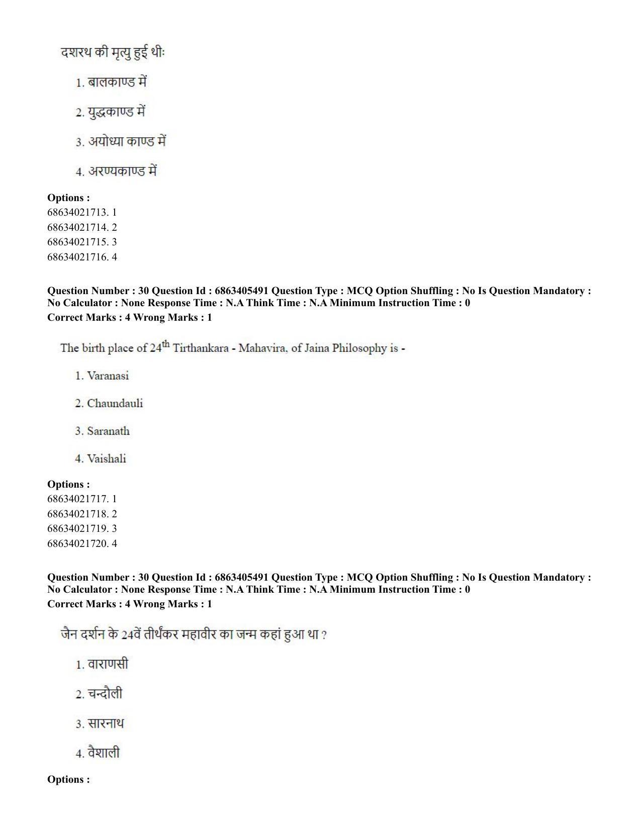 CUET PG 2023: ACQP08 – Hindu Studies (Bilingual) (Hindi) - Shift 3 (05-06-2023) Question Paper - Page 30