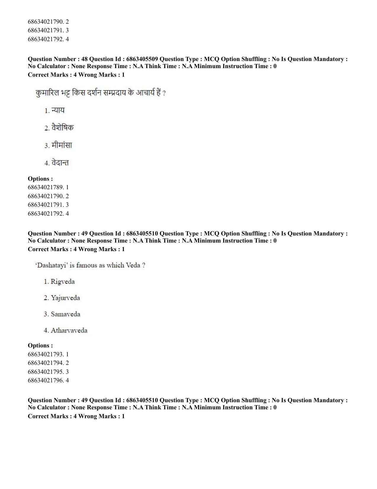CUET PG 2023: ACQP08 – Hindu Studies (Bilingual) (Hindi) - Shift 3 (05-06-2023) Question Paper - Page 45