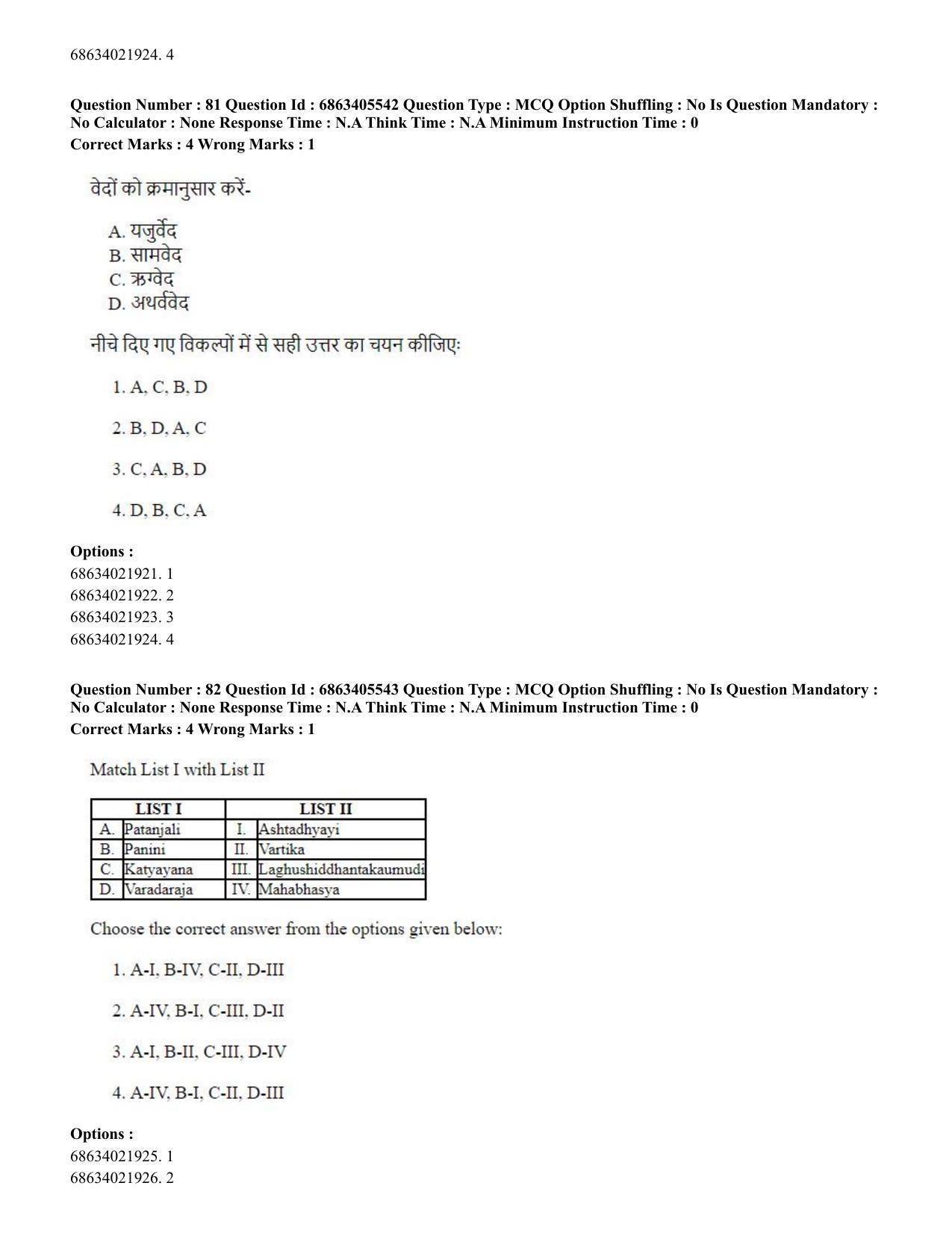 CUET PG 2023: ACQP08 – Hindu Studies (Bilingual) (Hindi) - Shift 3 (05-06-2023) Question Paper - Page 75