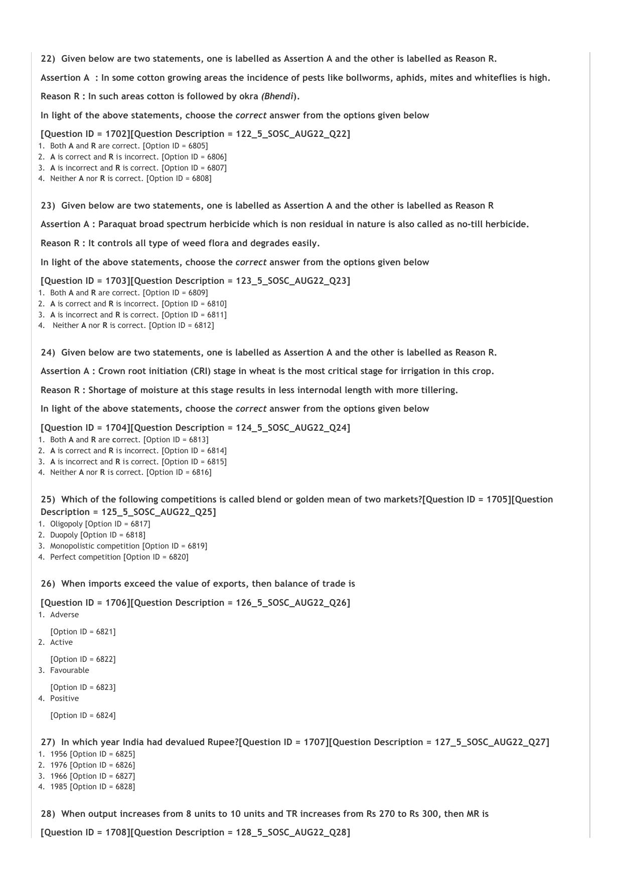 ICAR AIEEA PG 2022 SOCIAL SCIENCES Question Paper - Page 5