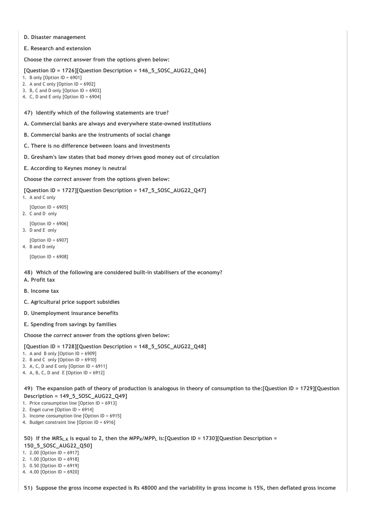 ICAR AIEEA PG 2022 SOCIAL SCIENCES Question Paper - Page 10