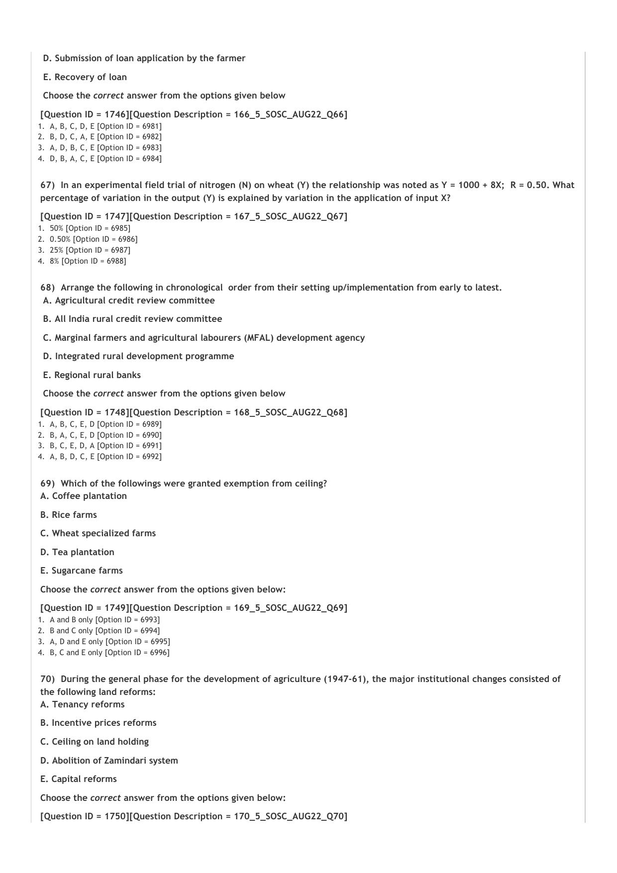 ICAR AIEEA PG 2022 SOCIAL SCIENCES Question Paper - Page 14