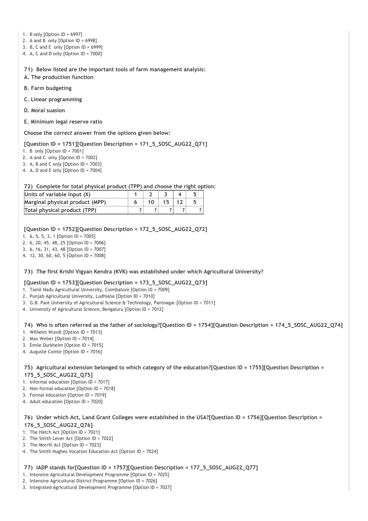 ICAR AIEEA PG 2022 SOCIAL SCIENCES Question Paper - Page 15