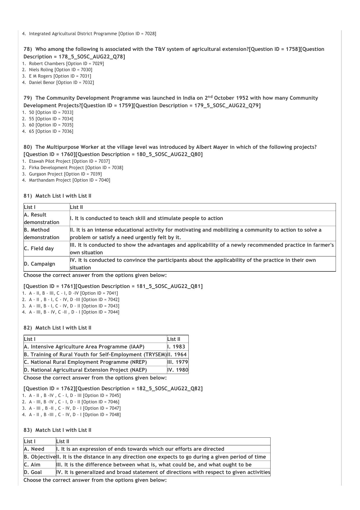 ICAR AIEEA PG 2022 SOCIAL SCIENCES Question Paper - Page 16