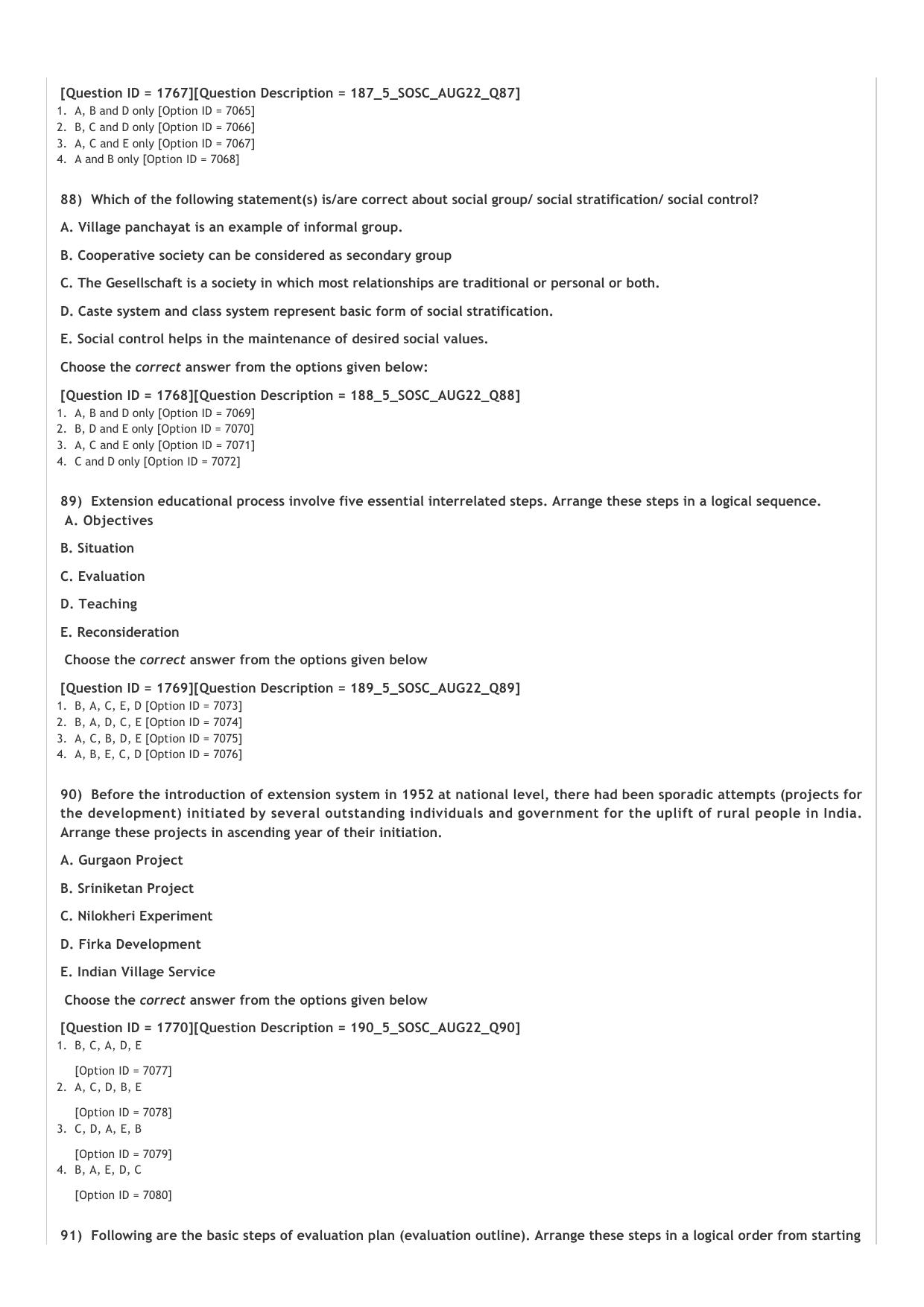 ICAR AIEEA PG 2022 SOCIAL SCIENCES Question Paper - Page 18