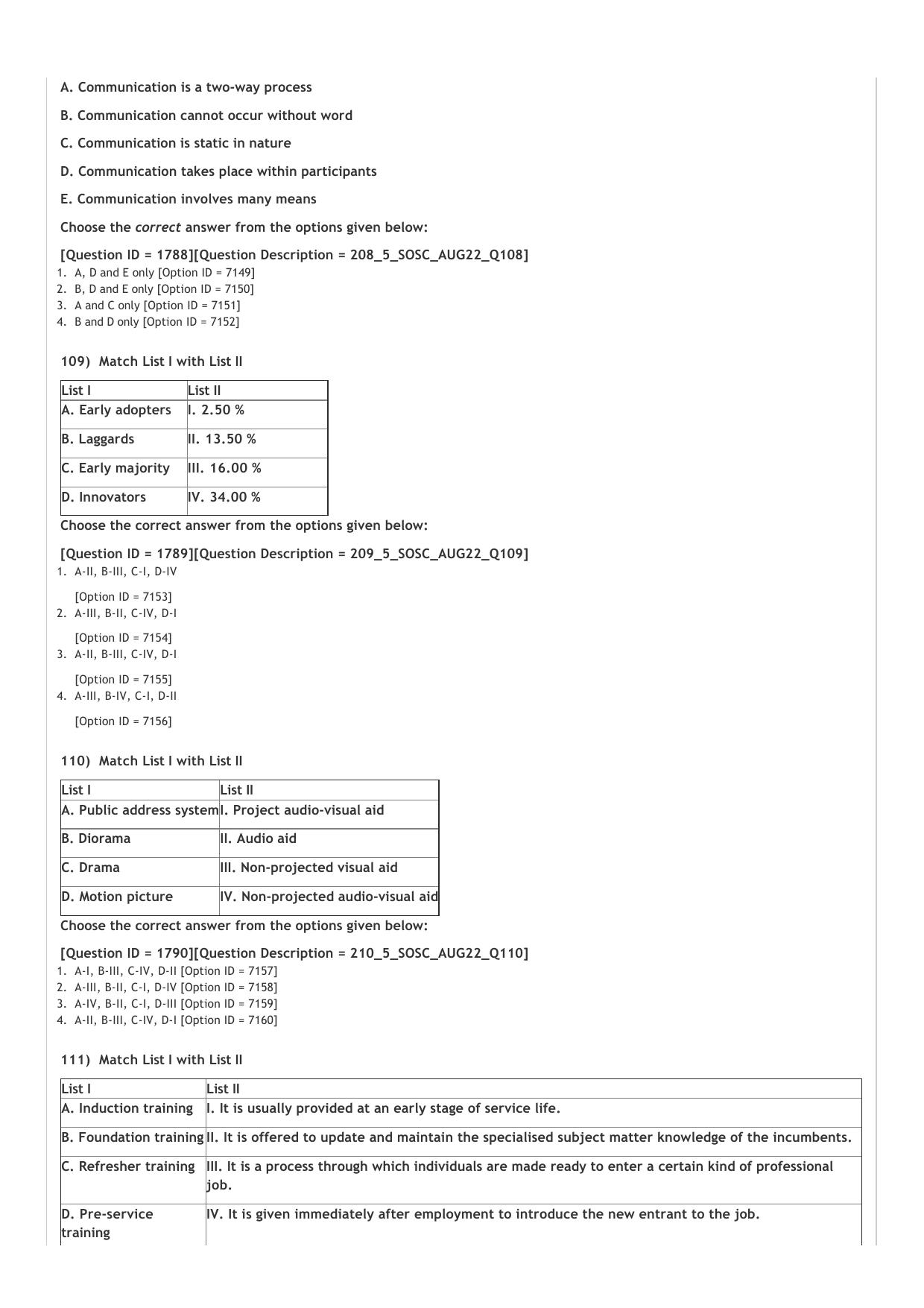 ICAR AIEEA PG 2022 SOCIAL SCIENCES Question Paper - Page 22