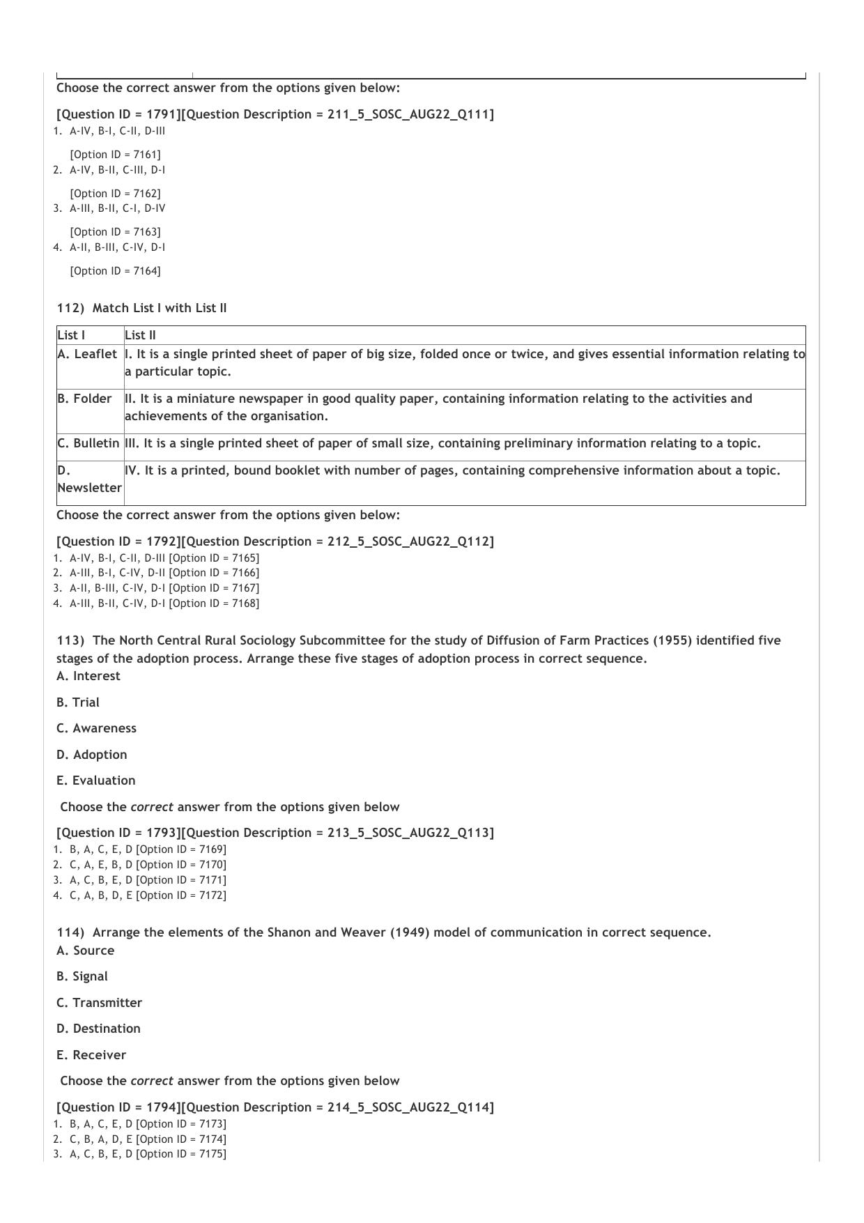 ICAR AIEEA PG 2022 SOCIAL SCIENCES Question Paper - Page 23