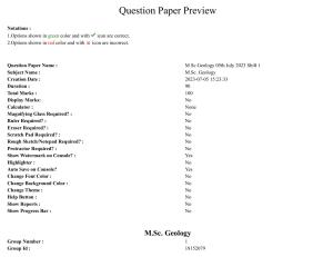 TS CPGET 2023 M Sc Geology (Shift 1) Question Paper with Answer Key