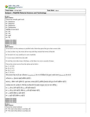 CUET (PG) 2022: PGQP-08 Material Science and Technology (07-09-2022) Question Paper