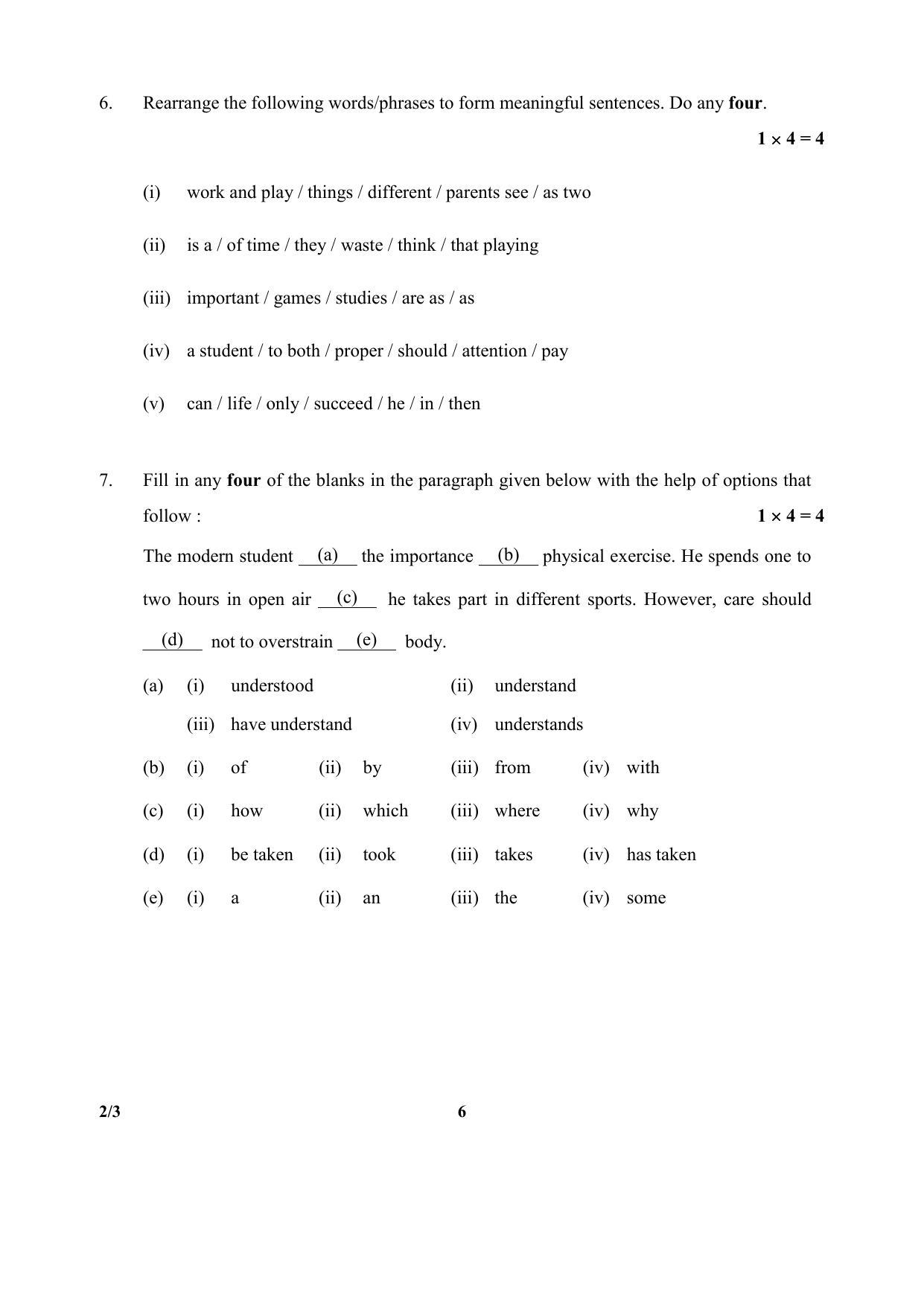 CBSE Class 10 2-3 (Language & Literature) SET-3 2018 Question Paper - Page 6