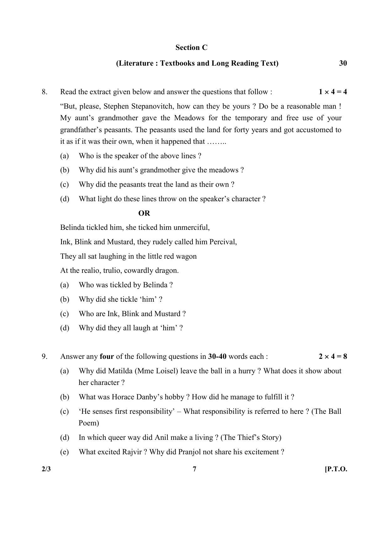 CBSE Class 10 2-3 (Language & Literature) SET-3 2018 Question Paper - Page 7