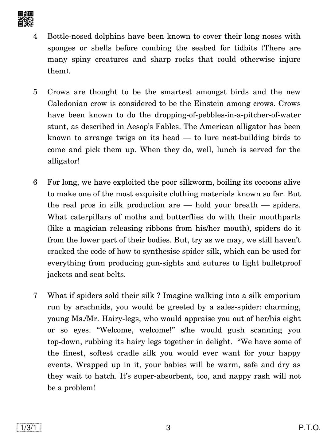 CBSE Class 12 1-3-1 English Core 2019 Question Paper - Page 3
