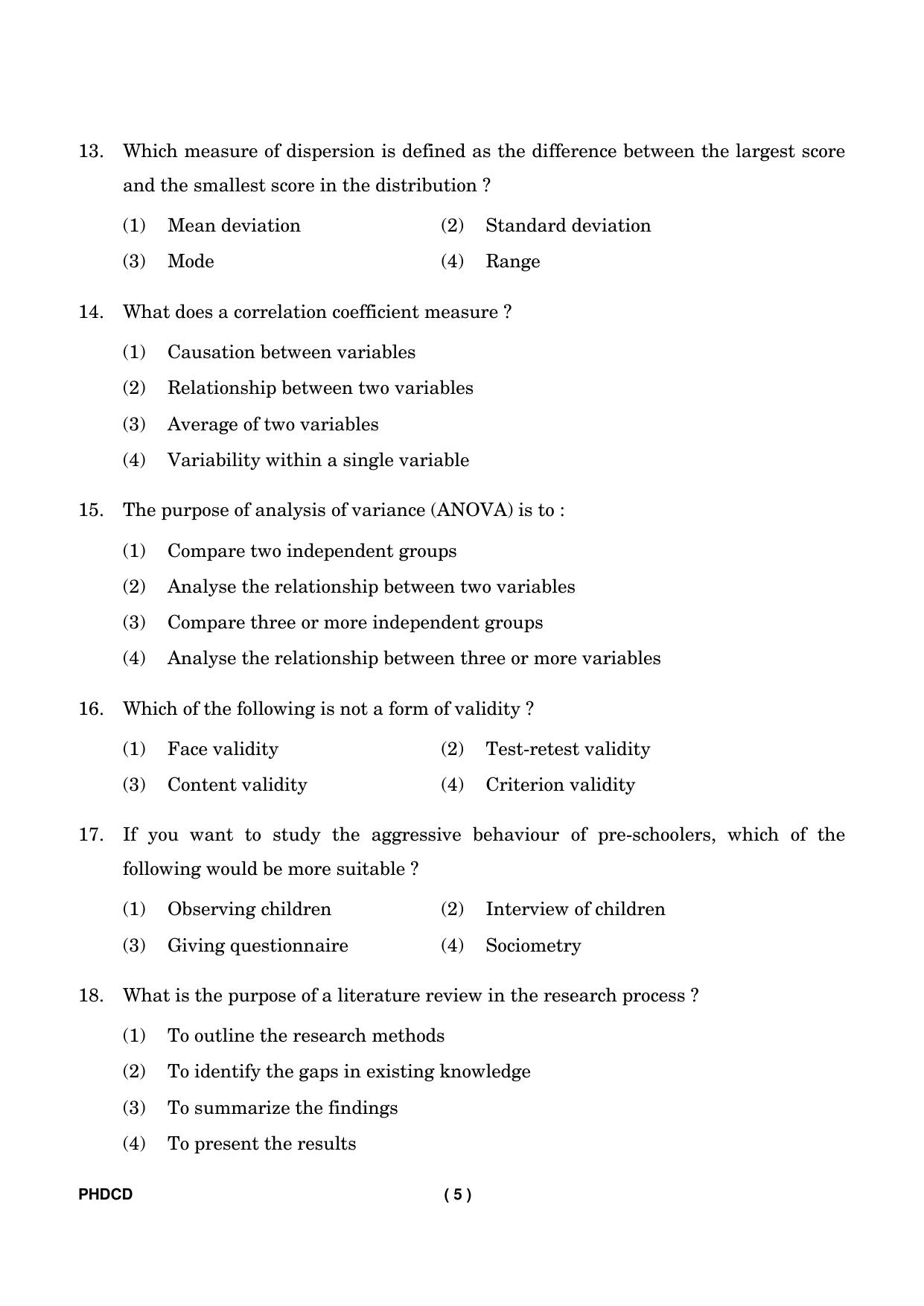 IGNOU PhD Entrance Test Ph.D (Child Development) Entrance Test, July, 2023 Question Paper - Page 6