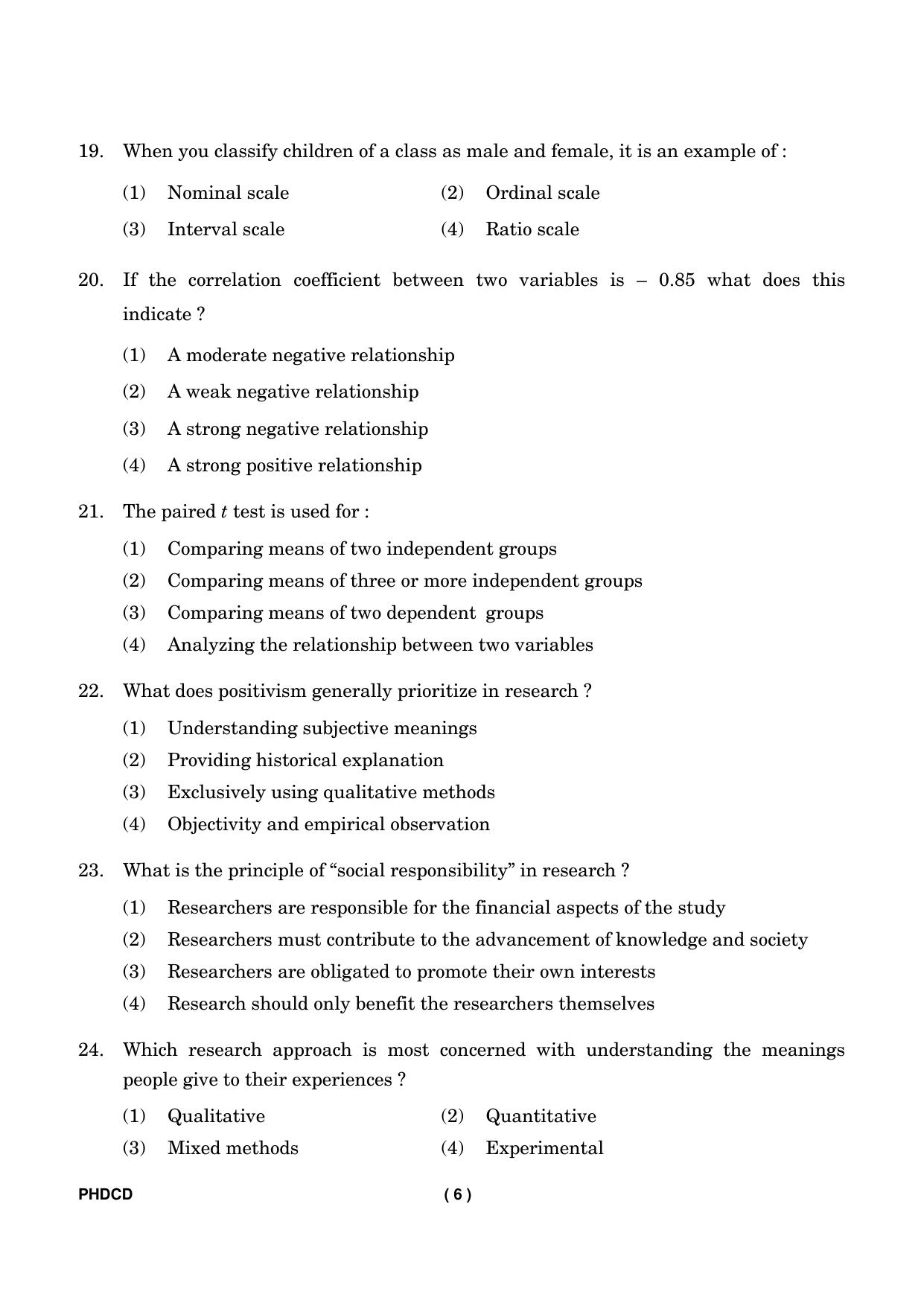IGNOU PhD Entrance Test Ph.D (Child Development) Entrance Test, July, 2023 Question Paper - Page 7