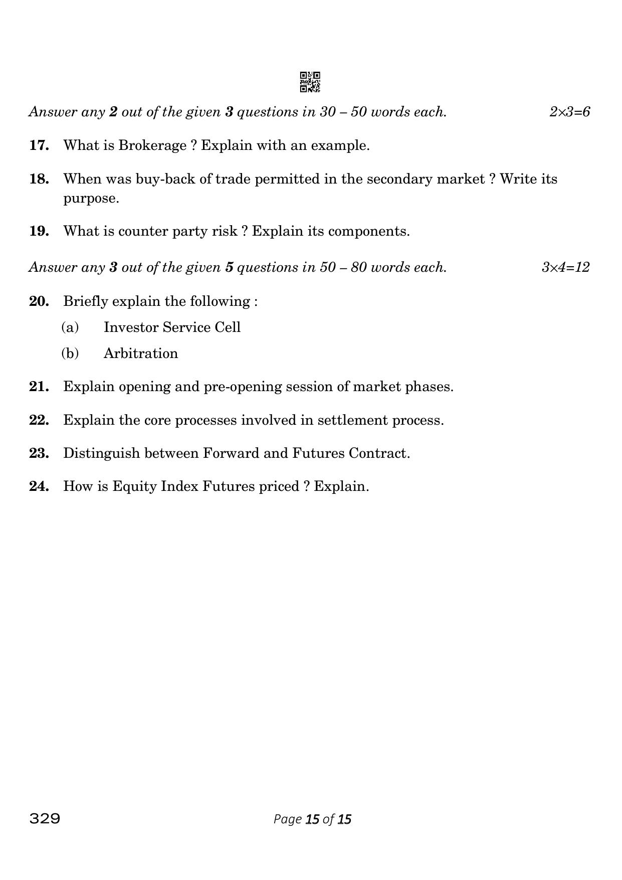 CBSE Class 12 329_Financial Markets Management 2023 Question Paper - Page 15