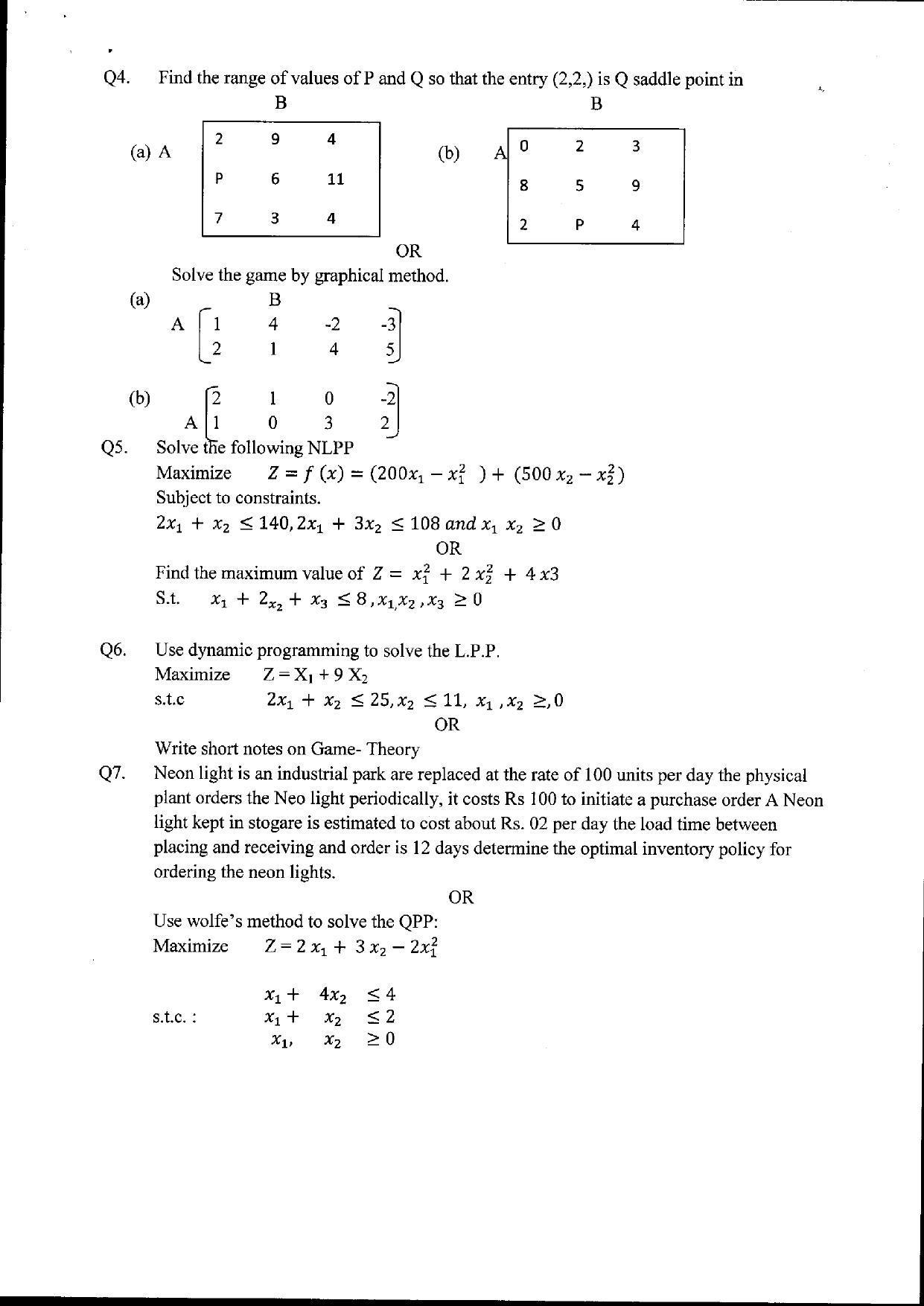 Bilaspur University Question Paper June 2022:M.A./M.Sc. Mathematics(Fourth Semester) Operation Research -II Paper 1 - Page 2
