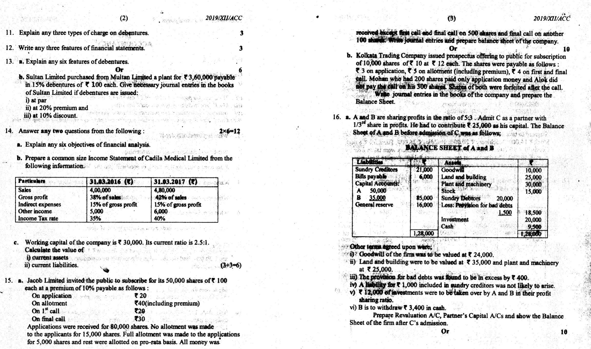 Nagaland Board Class 12 ACCOUNTANCY 2019 Question Papers - Page 2