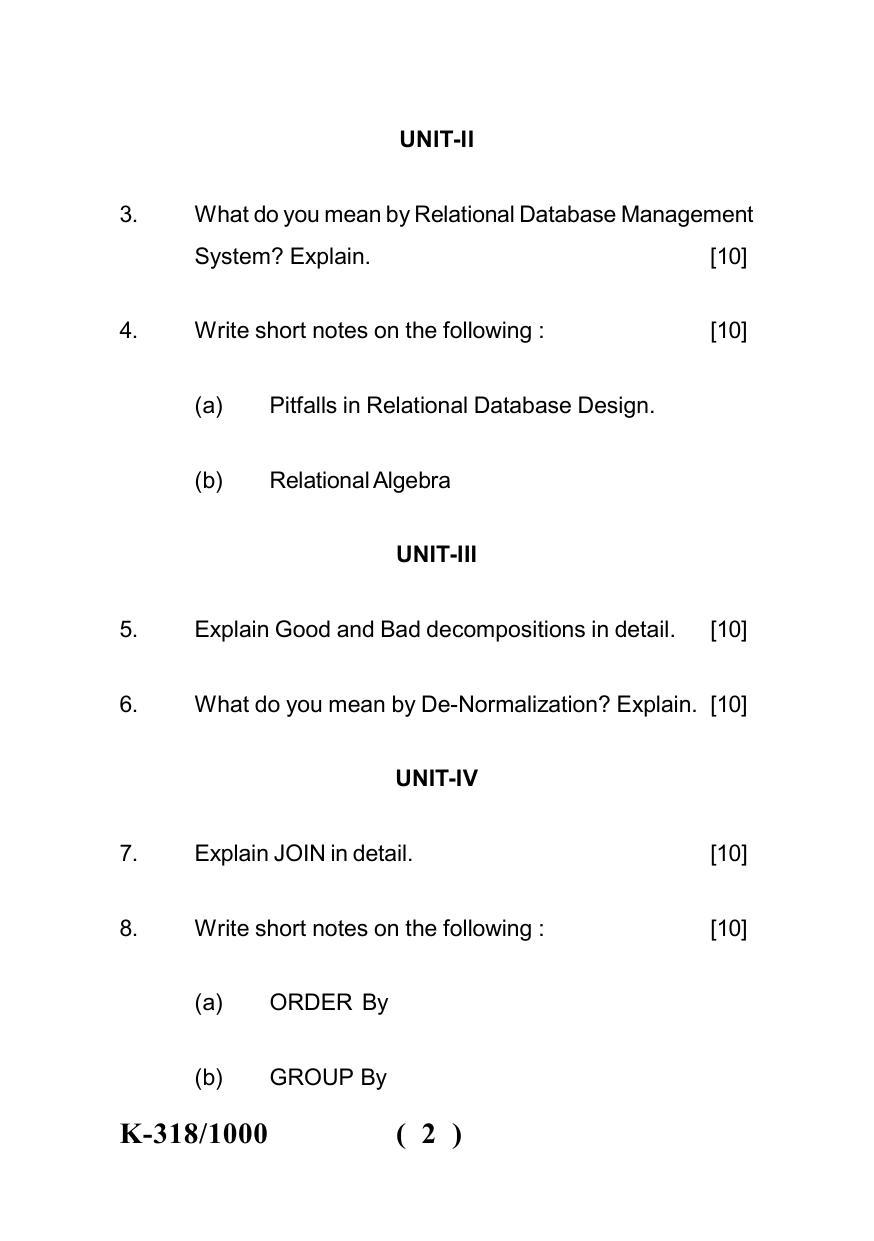 Sarguja University Question Paper - 2022 : B.Com-II(Old) Computer Application Paper – II - Page 2