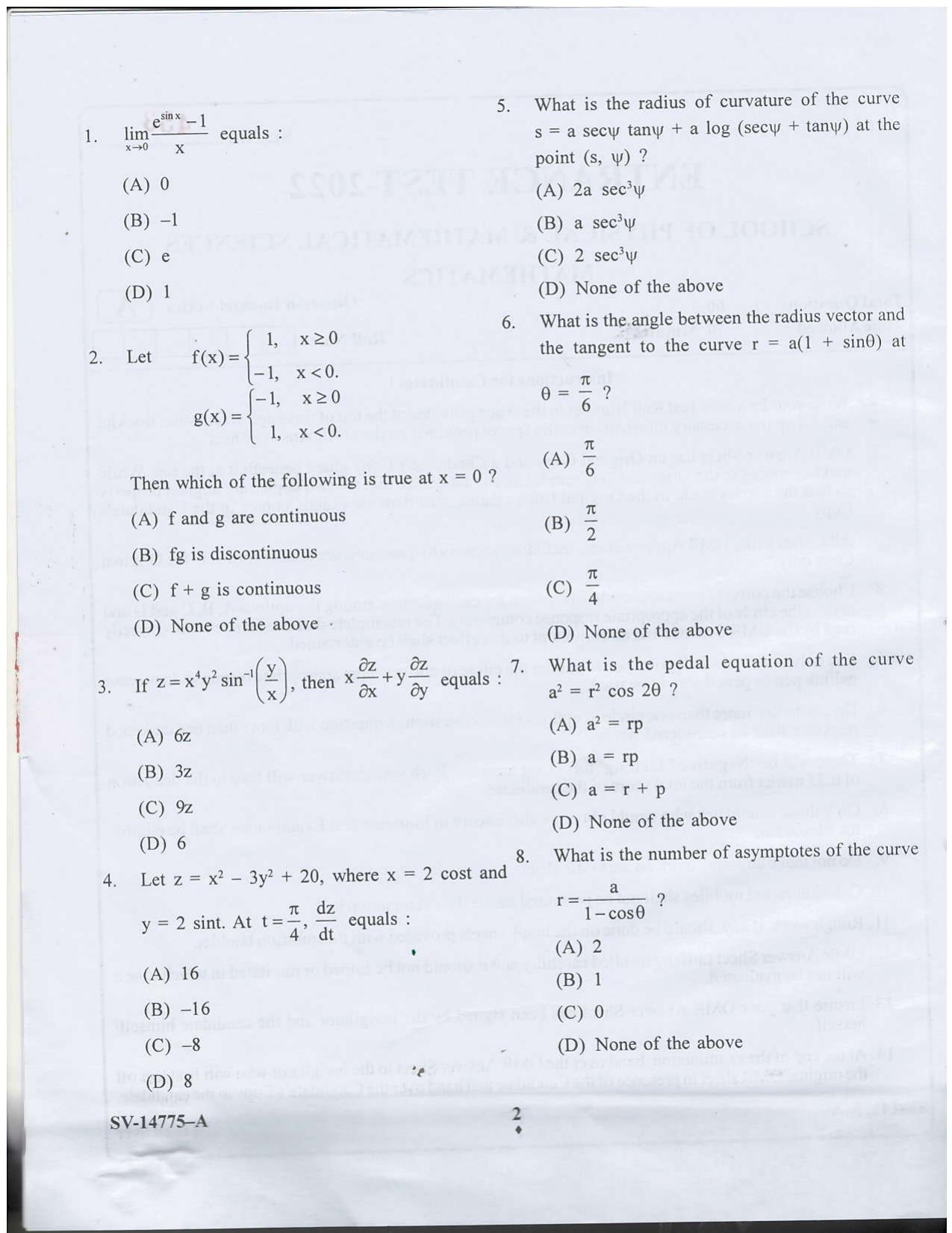 KUET 2023 M.Sc.Mathematics Question Paper - Page 13