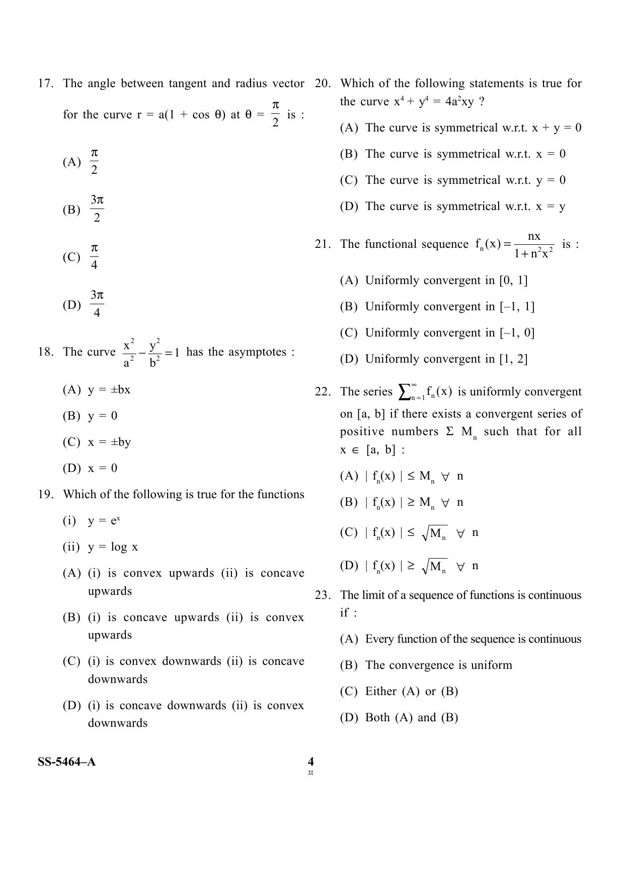 KUET 2023 M.Sc.Mathematics Question Paper - Page 24
