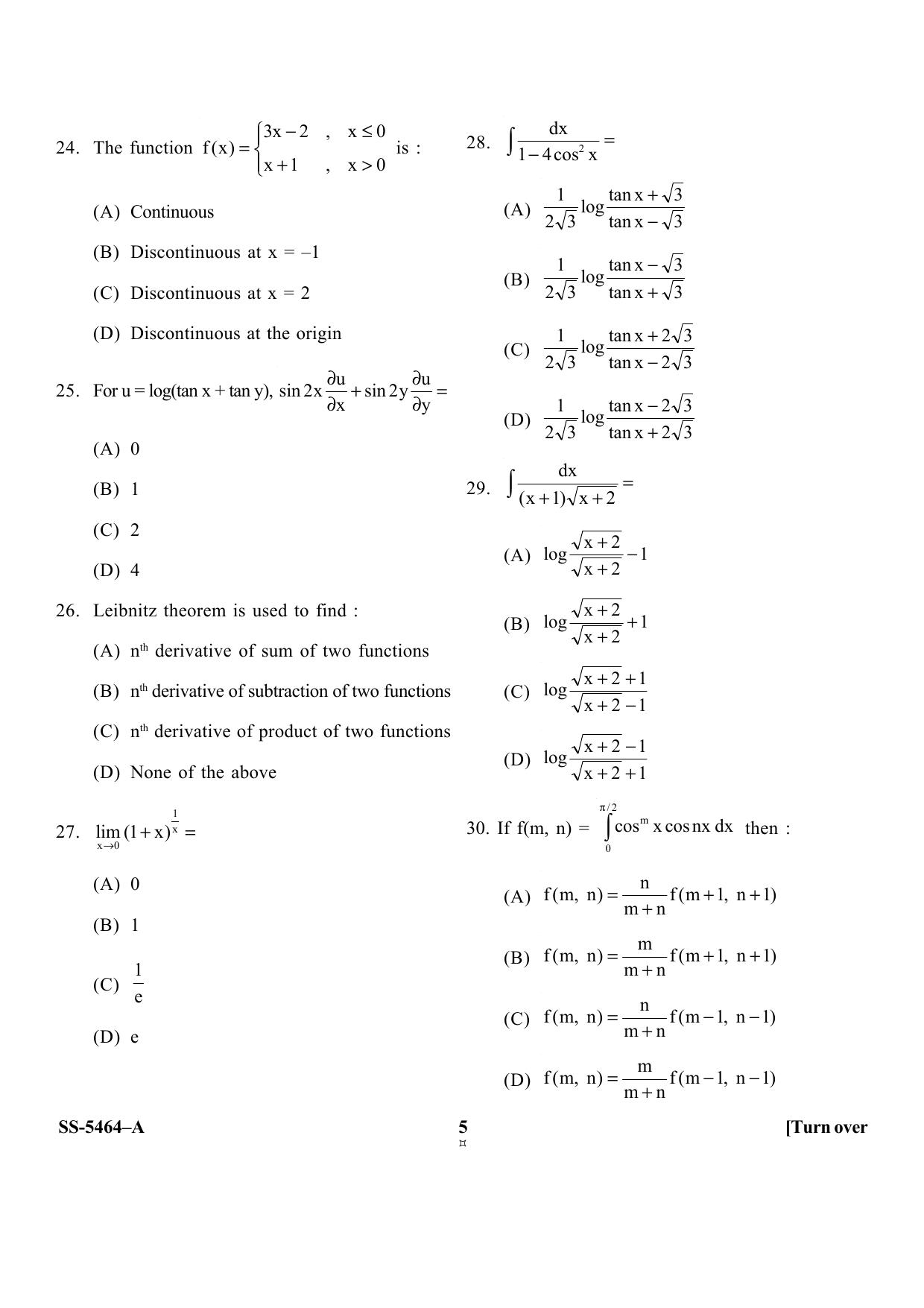 KUET 2023 M.Sc.Mathematics Question Paper - Page 25