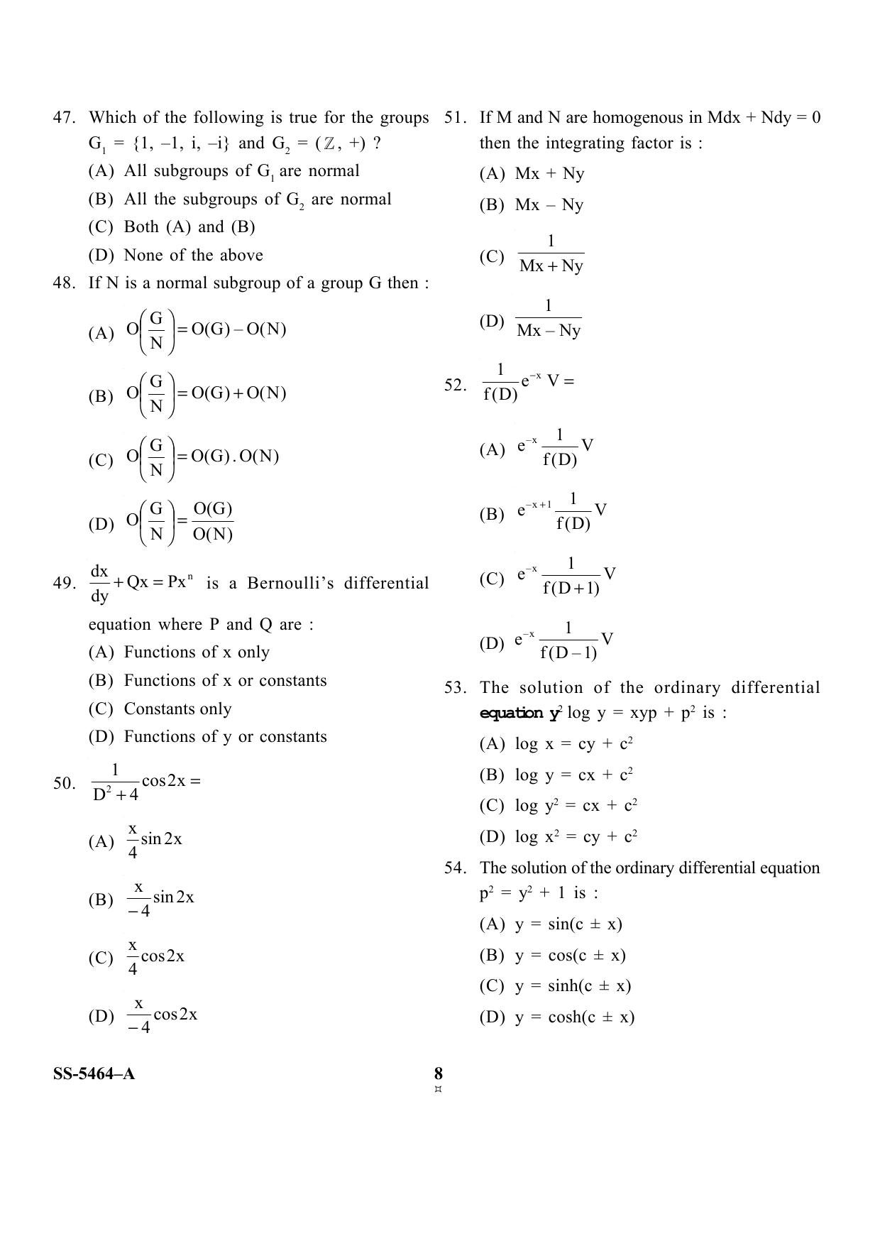 KUET 2023 M.Sc.Mathematics Question Paper - Page 28